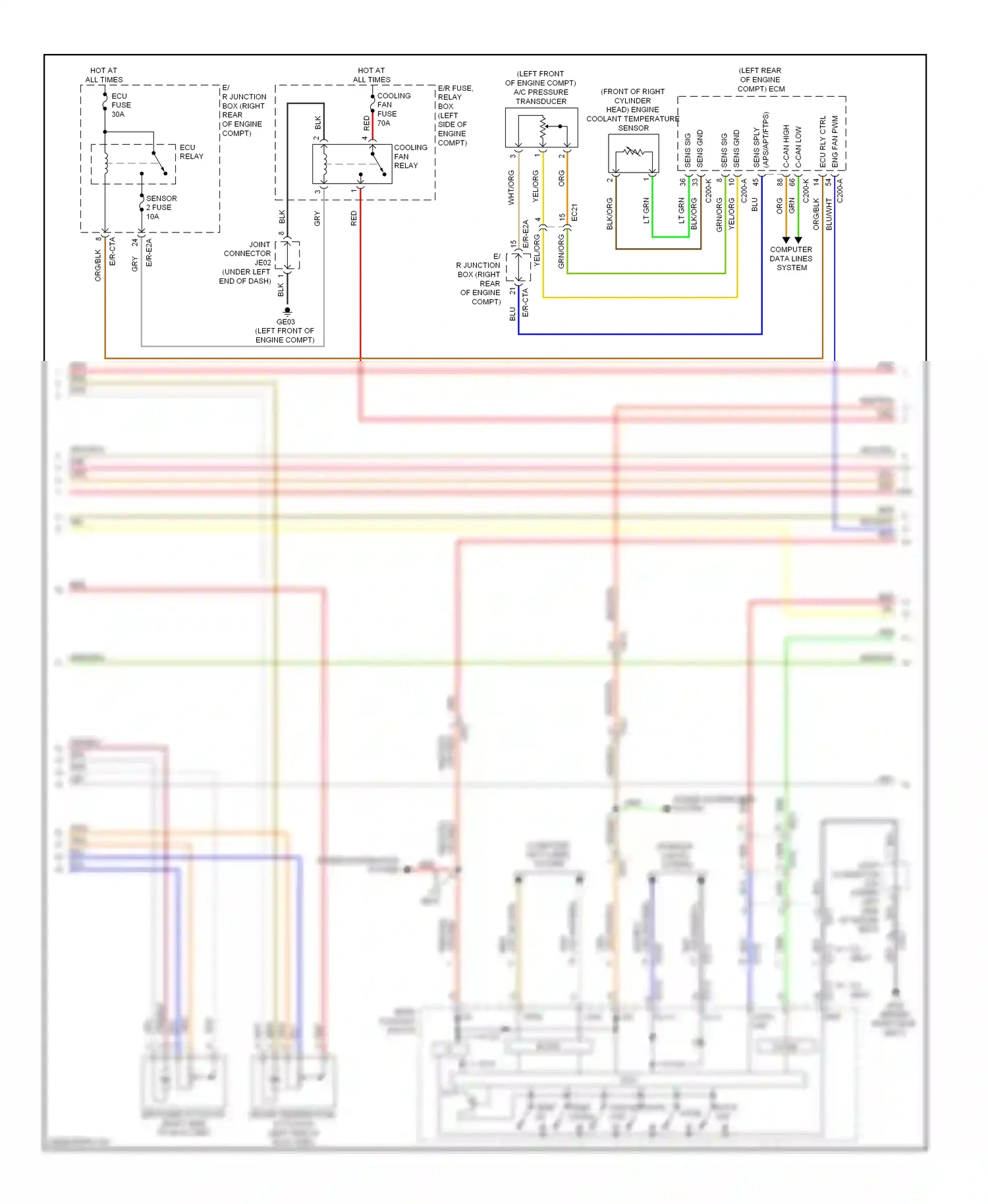 Wiring diagram high low for Hyundai Equus II facelift (2013-2016) (1 of 1)