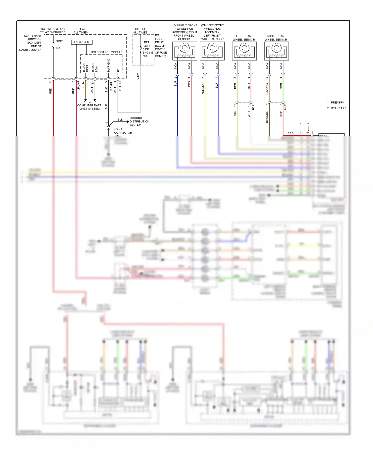 Hyundai Equus II facelift (2013-2016) (left "c" computer data lines system pillar) wiring diagram  (1 of 1)