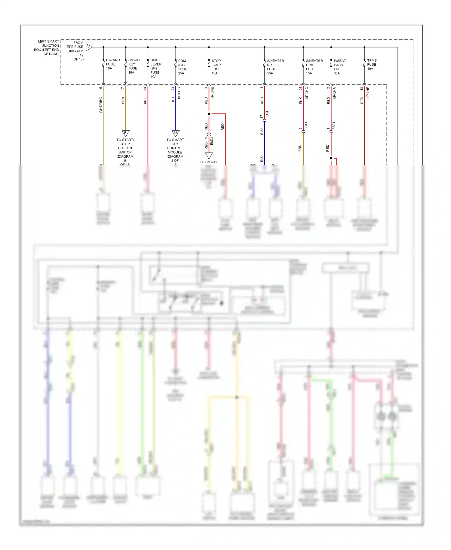 Wiring diagram left down for Hyundai Equus II facelift (2013-2016) (1 of 1)