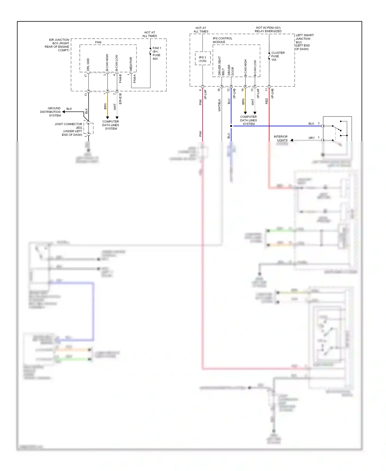 Wiring diagram light switch pnk for Hyundai Equus II facelift (2013-2016) (1 of 1)