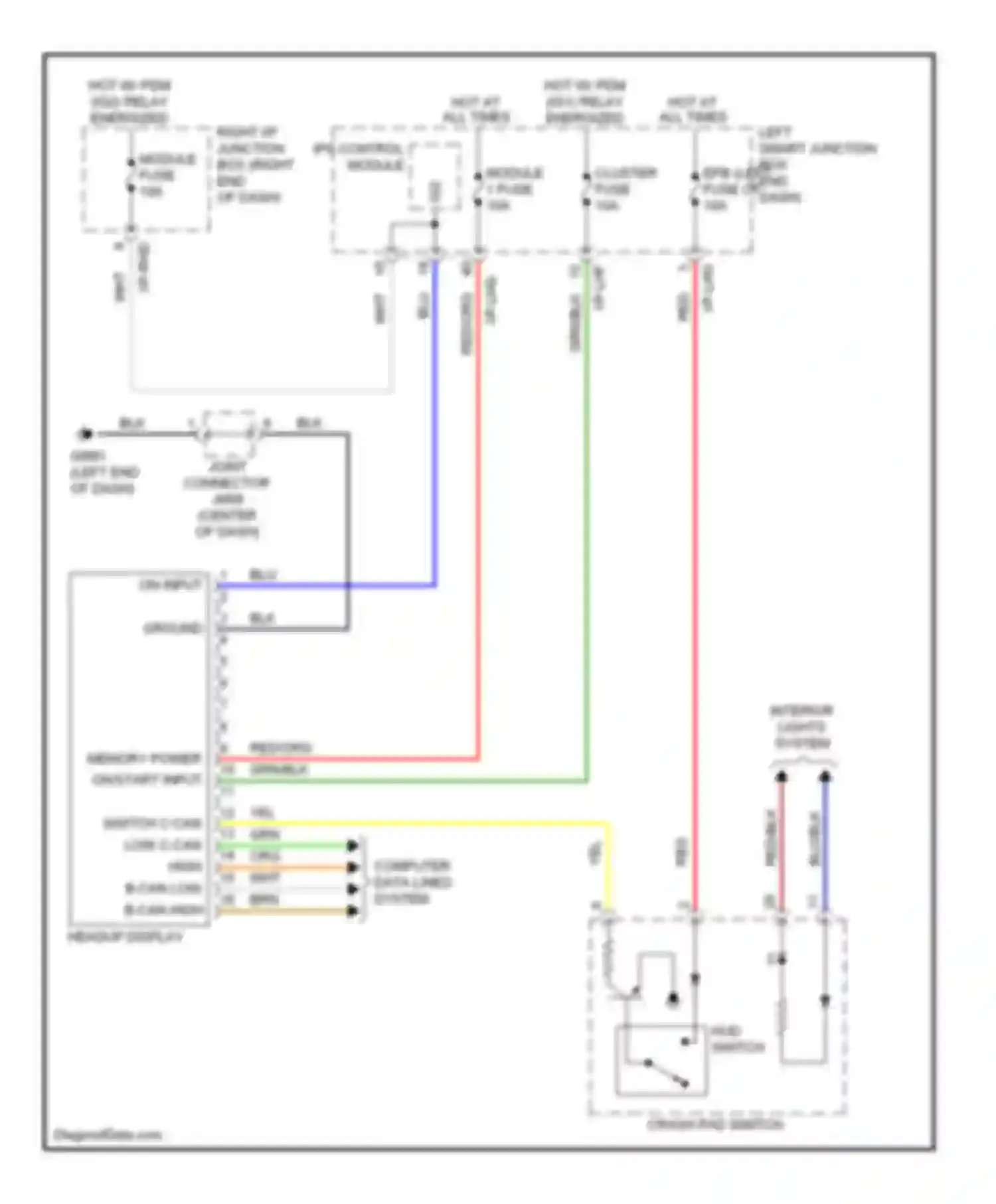 Wiring diagram memory power on/start input for Hyundai Equus II facelift (2013-2016) (1 of 1)