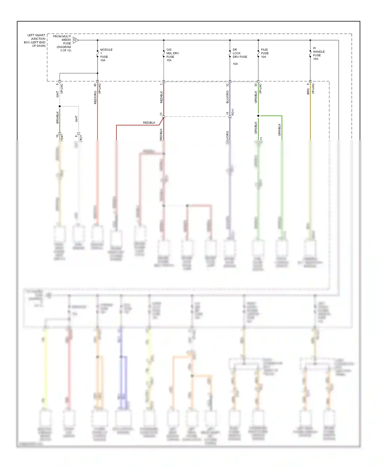 Wiring diagram red/org for Hyundai Equus II facelift (2013-2016) (43 of 65)