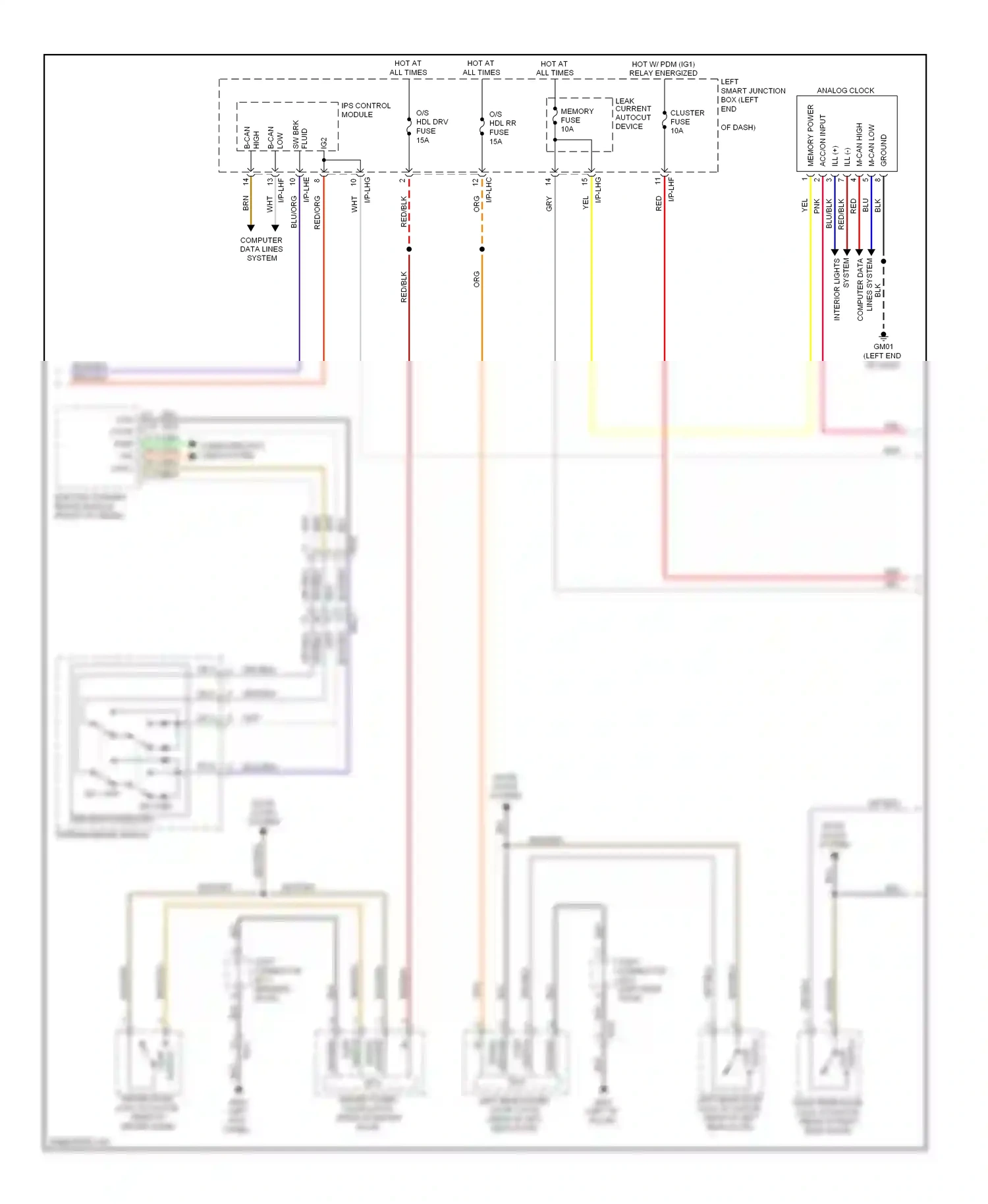 Wiring diagram red/org for Hyundai Equus II facelift (2013-2016) (28 of 65)