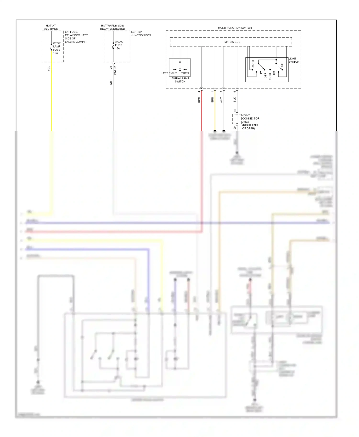 Wiring diagram trunk, tailgate, fuel doors system for Hyundai Equus II facelift (2013-2016) (3 of 3)