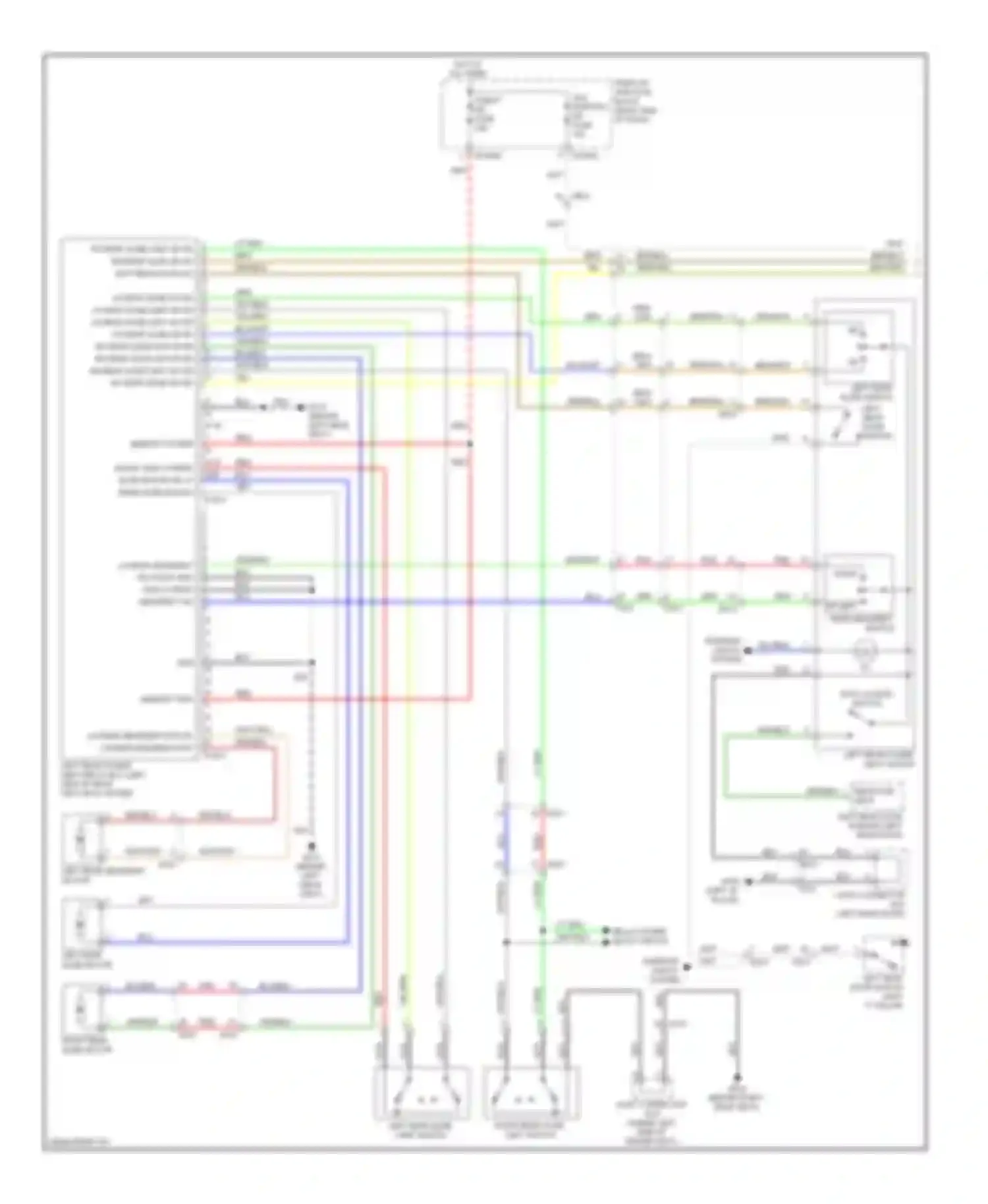 Wiring diagram up left rear headrest switch for Hyundai Equus II facelift (2013-2016) (1 of 2)