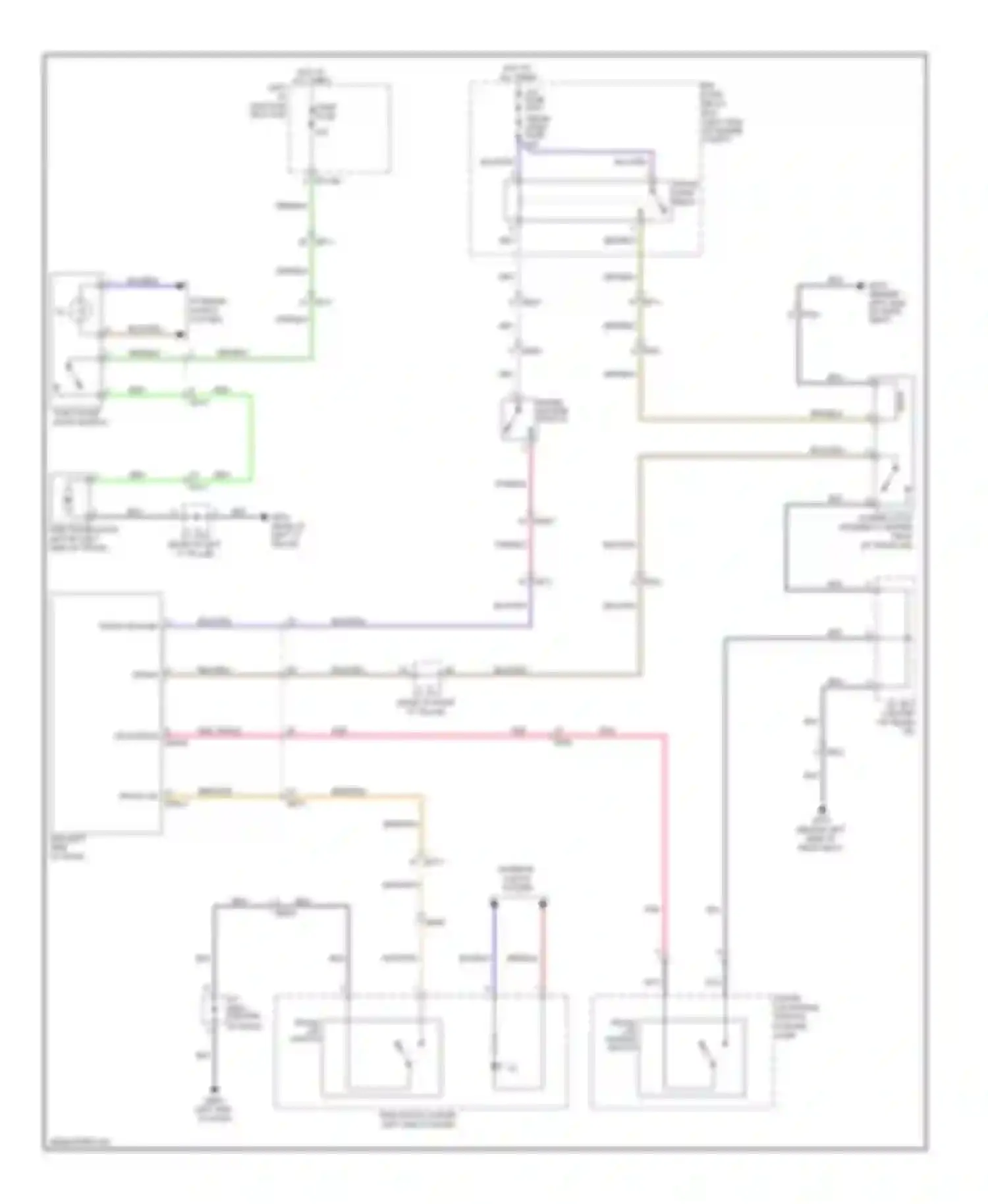 Equus Hyundai II (2009-2013): Trunk & fuel door release circuit, without power trunk lid