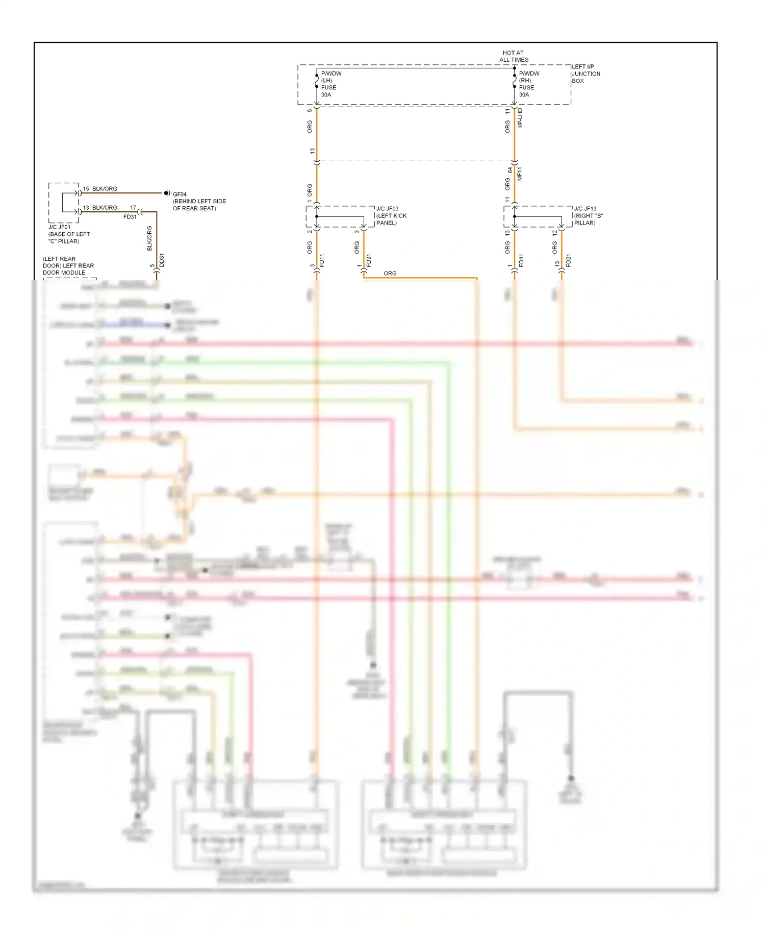 Wiring diagram blk/org for Hyundai Equus II (2009-2013) (32 of 44)