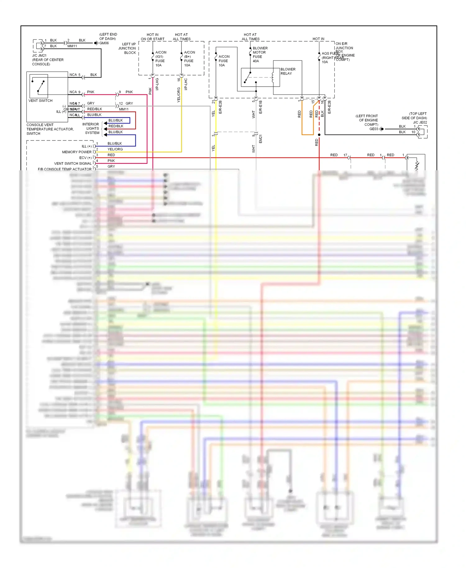 Wiring diagram defogger system for Hyundai Equus II (2009-2013) (1 of 2)
