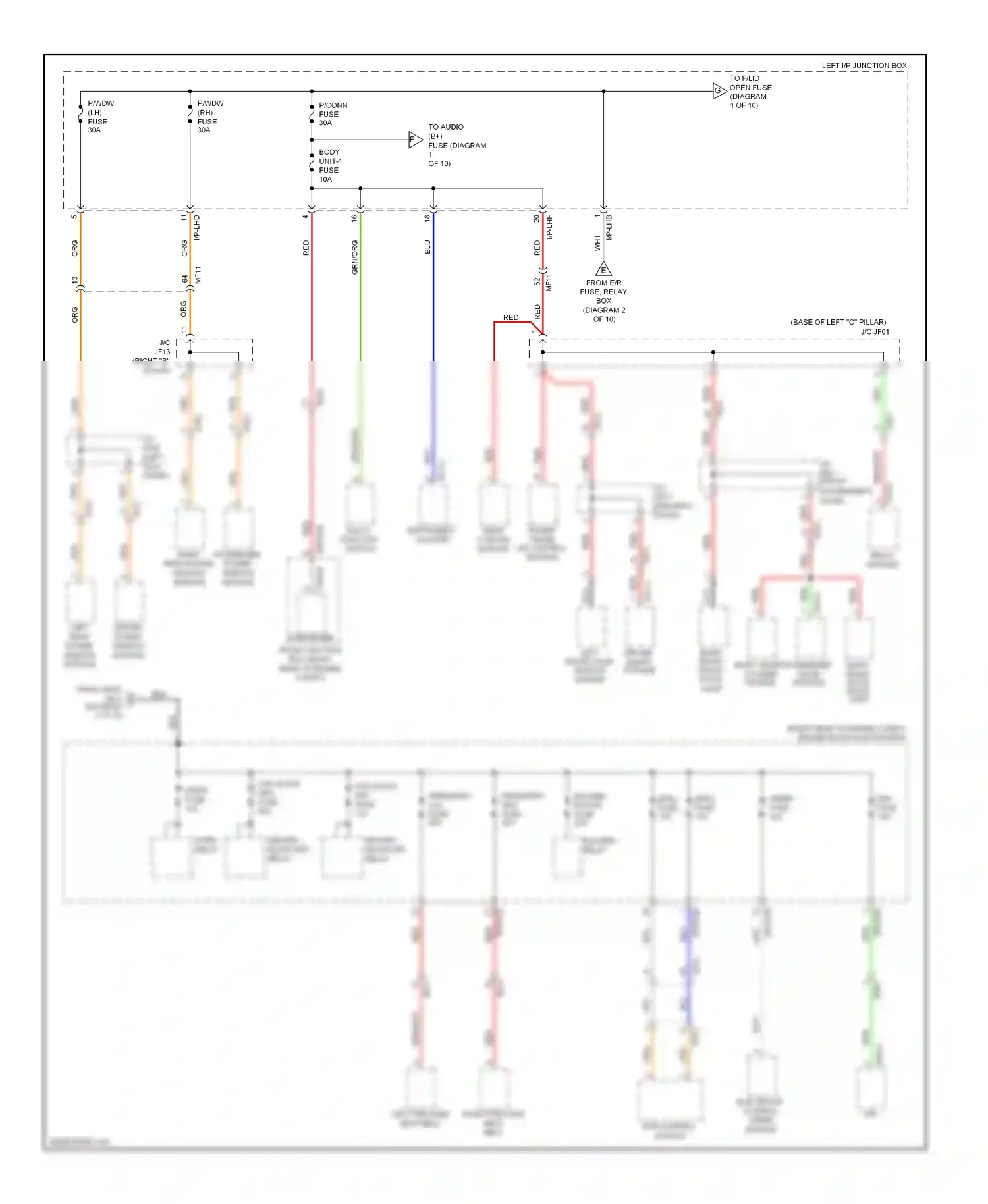 Wiring diagram multi- function switch for Hyundai Equus II (2009-2013) (7 of 8)
