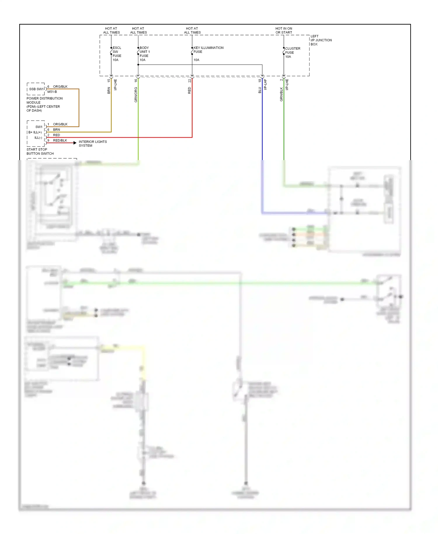 Wiring diagram multi- function switch for Hyundai Equus II (2009-2013) (2 of 8)