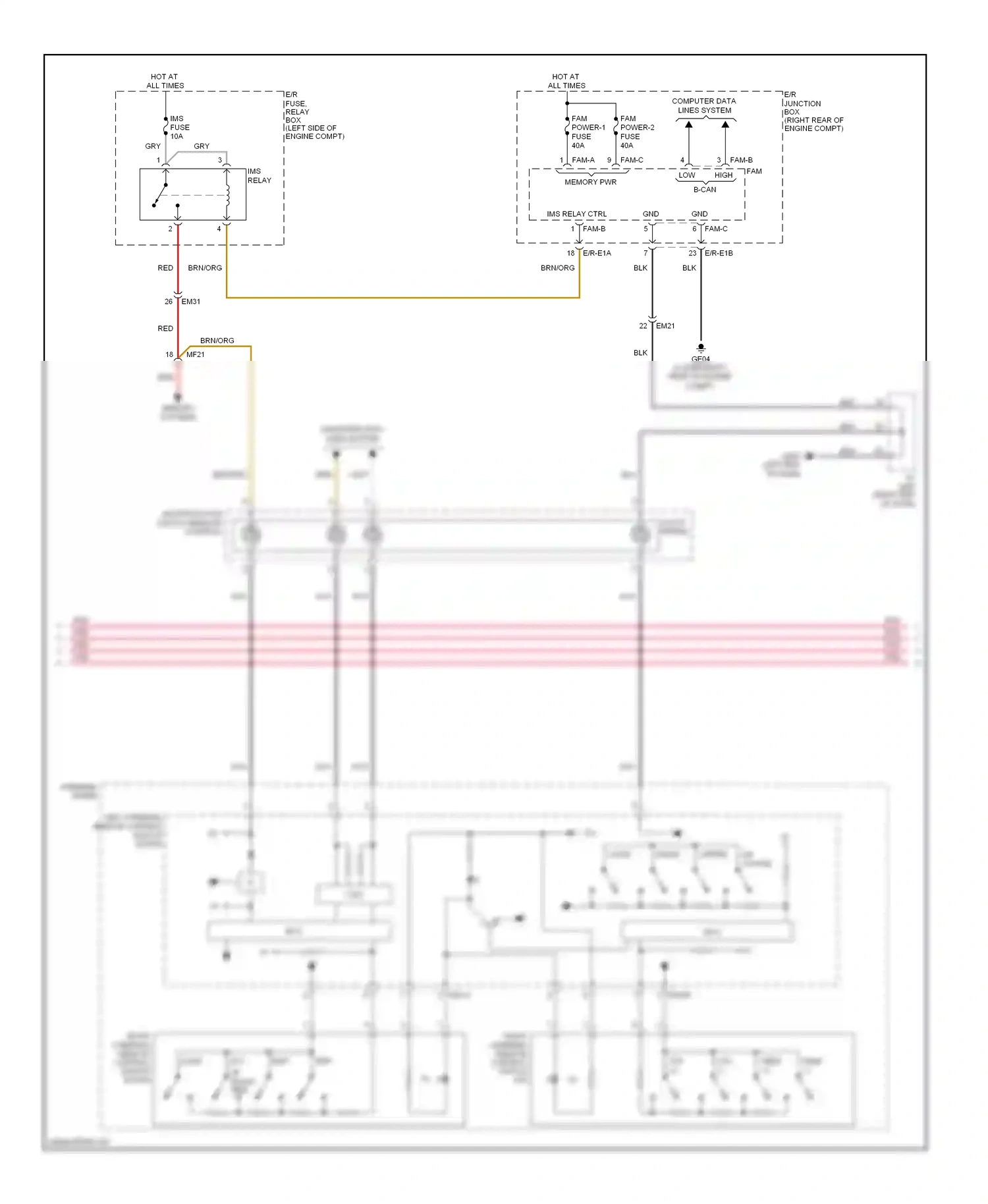 Hyundai Equus II (2009-2013) multifunction switch (remote control) wiring diagram  (1 of 2)
