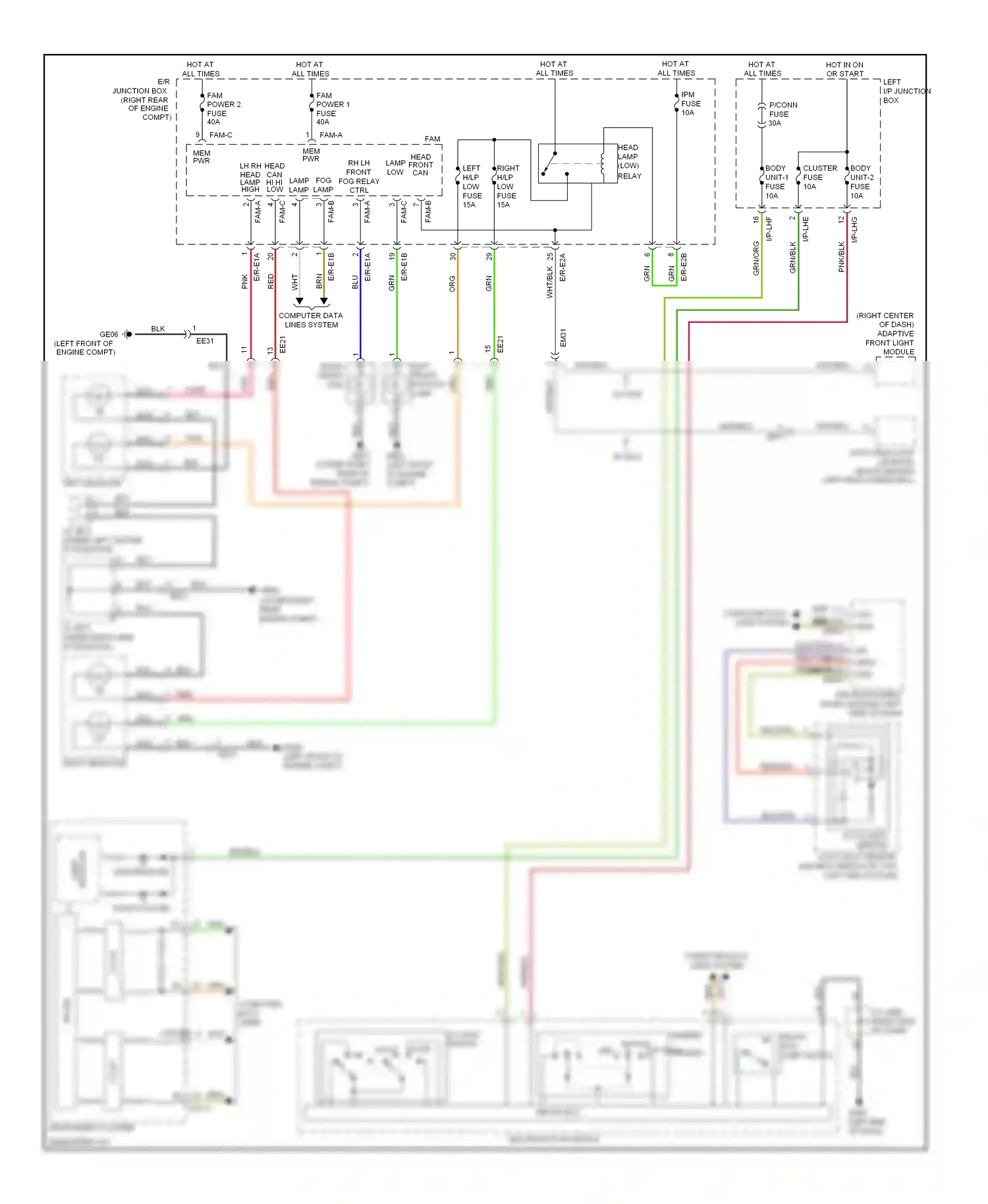 Wiring diagram multifunction switch for Hyundai Equus II (2009-2013) (2 of 3)