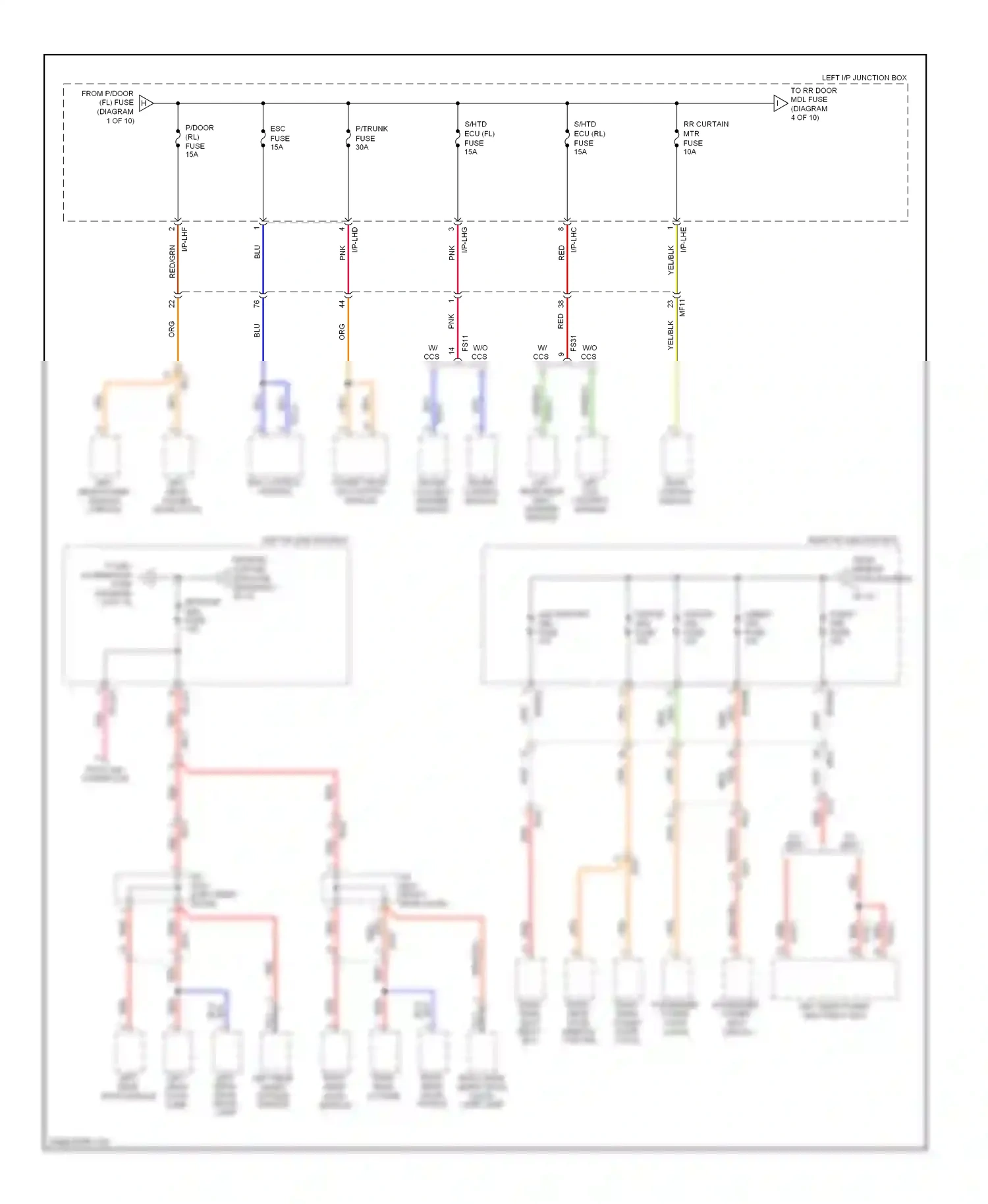 Wiring diagram power trunk lid control module for Hyundai Equus II (2009-2013) (3 of 4)