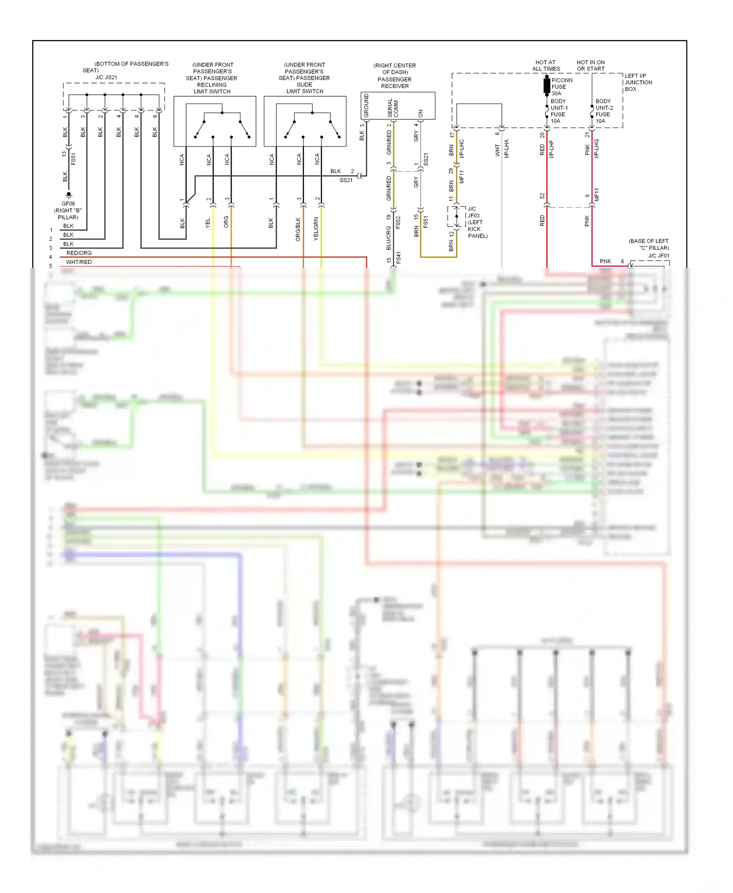 Wiring diagram rear massage module for Hyundai Equus II (2009-2013) (4 of 4)