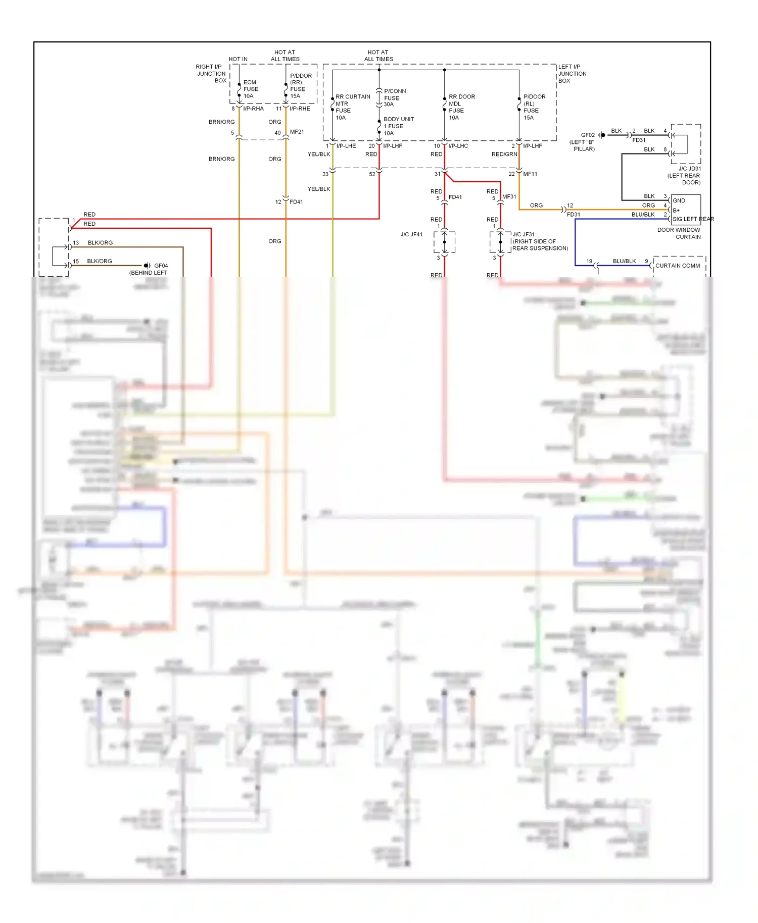 Wiring diagram red/org for Hyundai Equus II (2009-2013) (46 of 46)