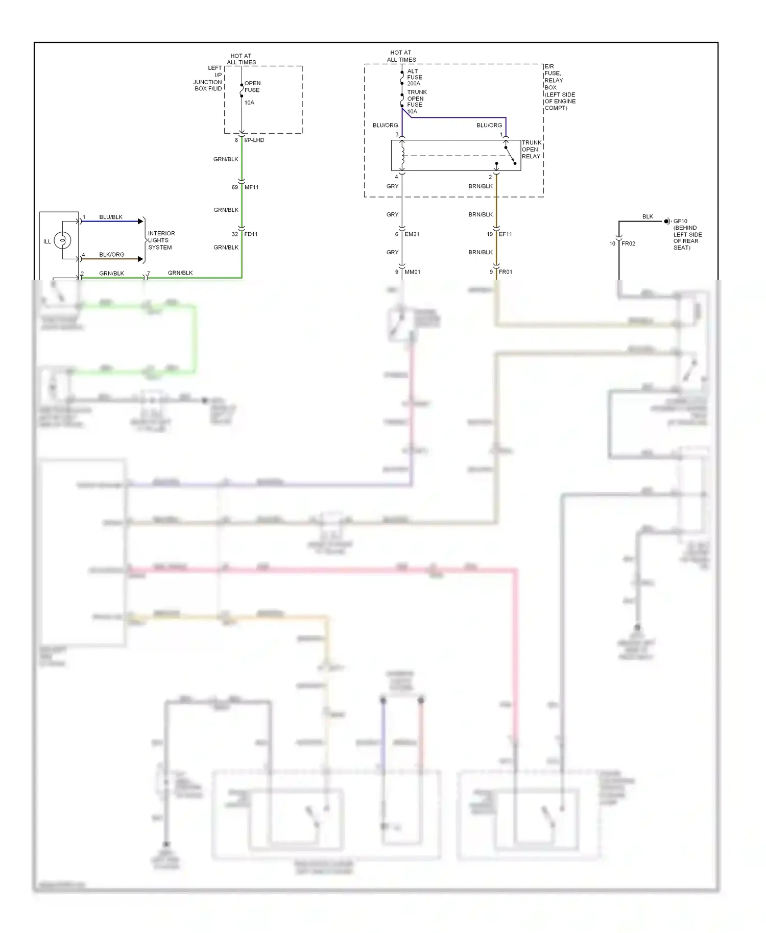 Wiring diagram relay box for Hyundai Equus II (2009-2013) (2 of 3)