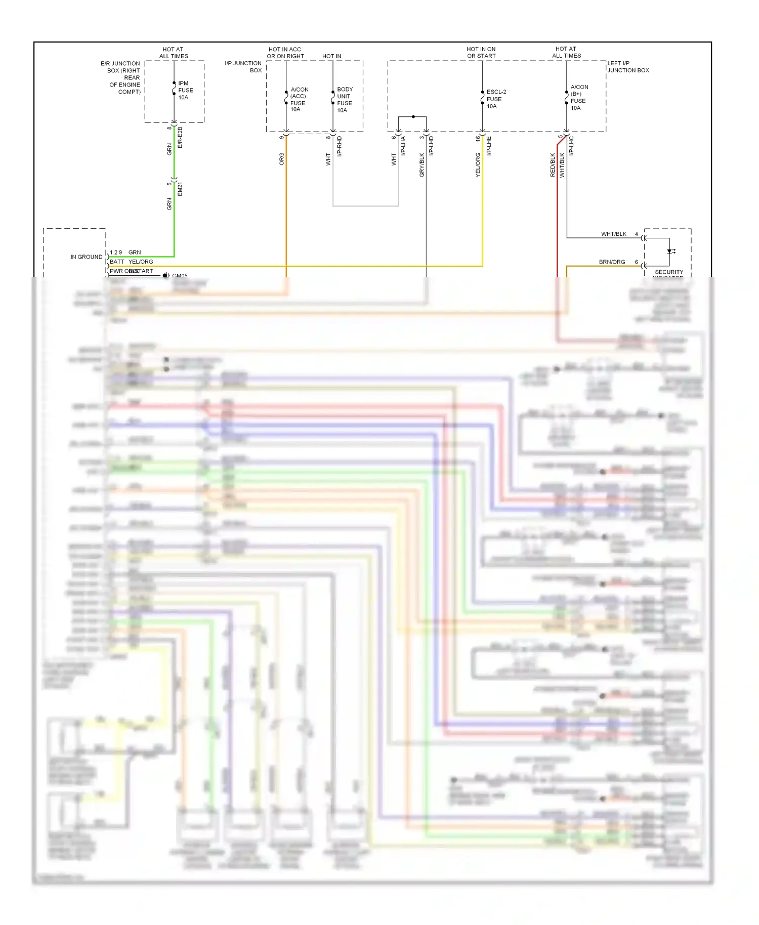 Wiring diagram right front smart outside handle for Hyundai Equus II (2009-2013) (1 of 1)