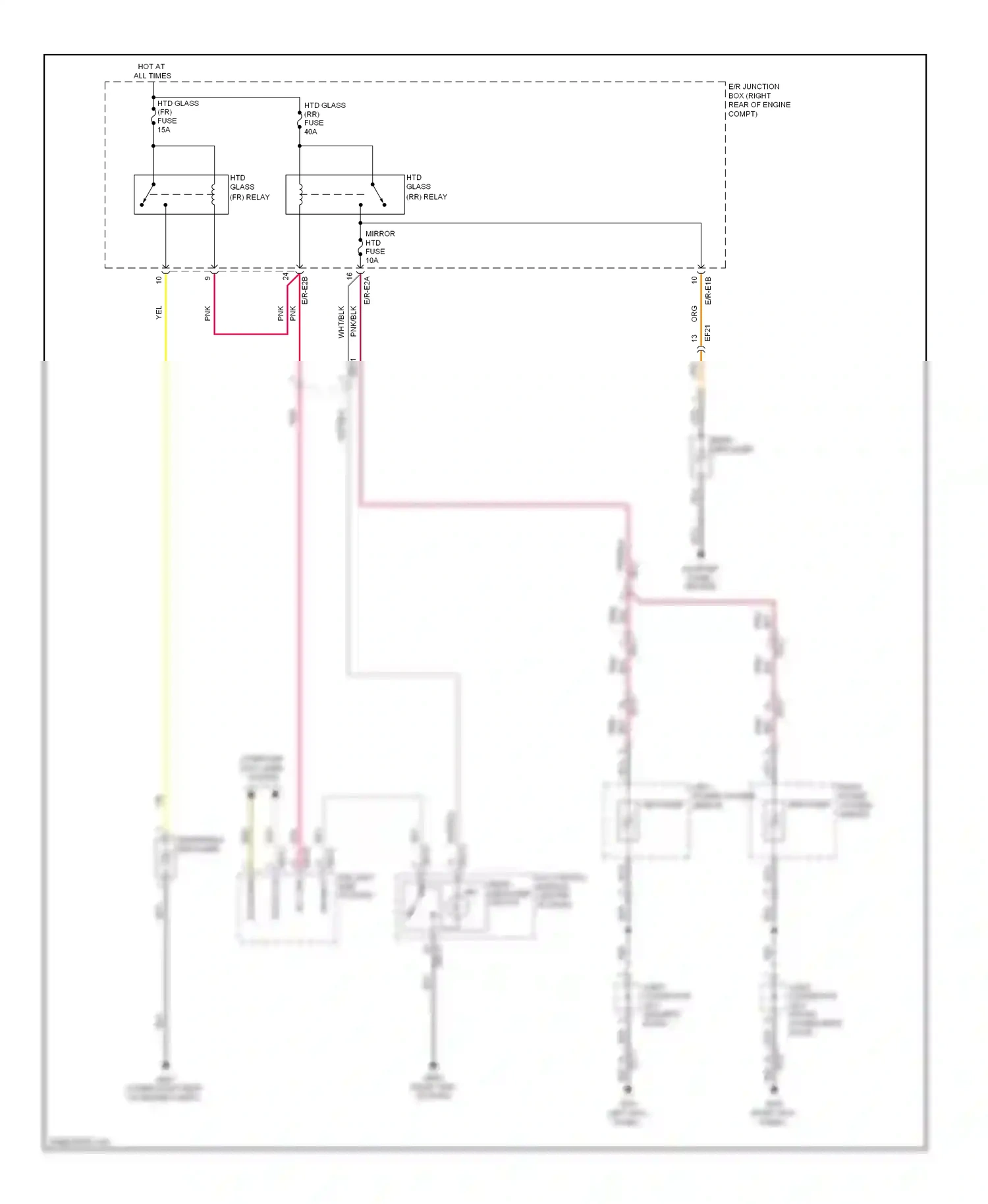 Wiring diagram windshield defogger for Hyundai Equus II (2009-2013) (1 of 2)