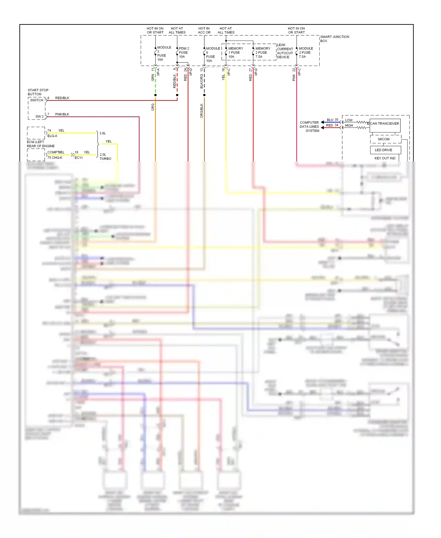 Wiring diagram immobilizer ind for Hyundai Genesis I facelift (2011-2016) (1 of 2)