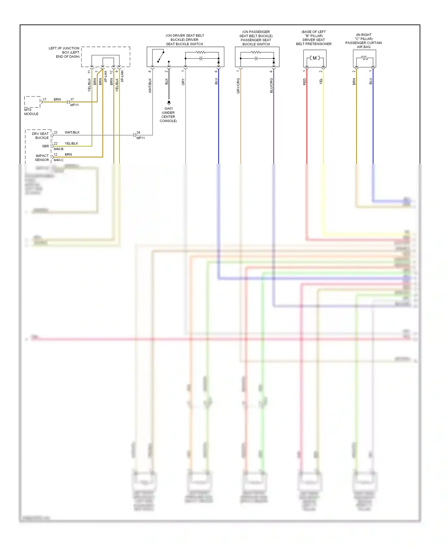 Wiring diagram impact sensor for Hyundai Genesis I facelift (2011-2016) (1 of 2)