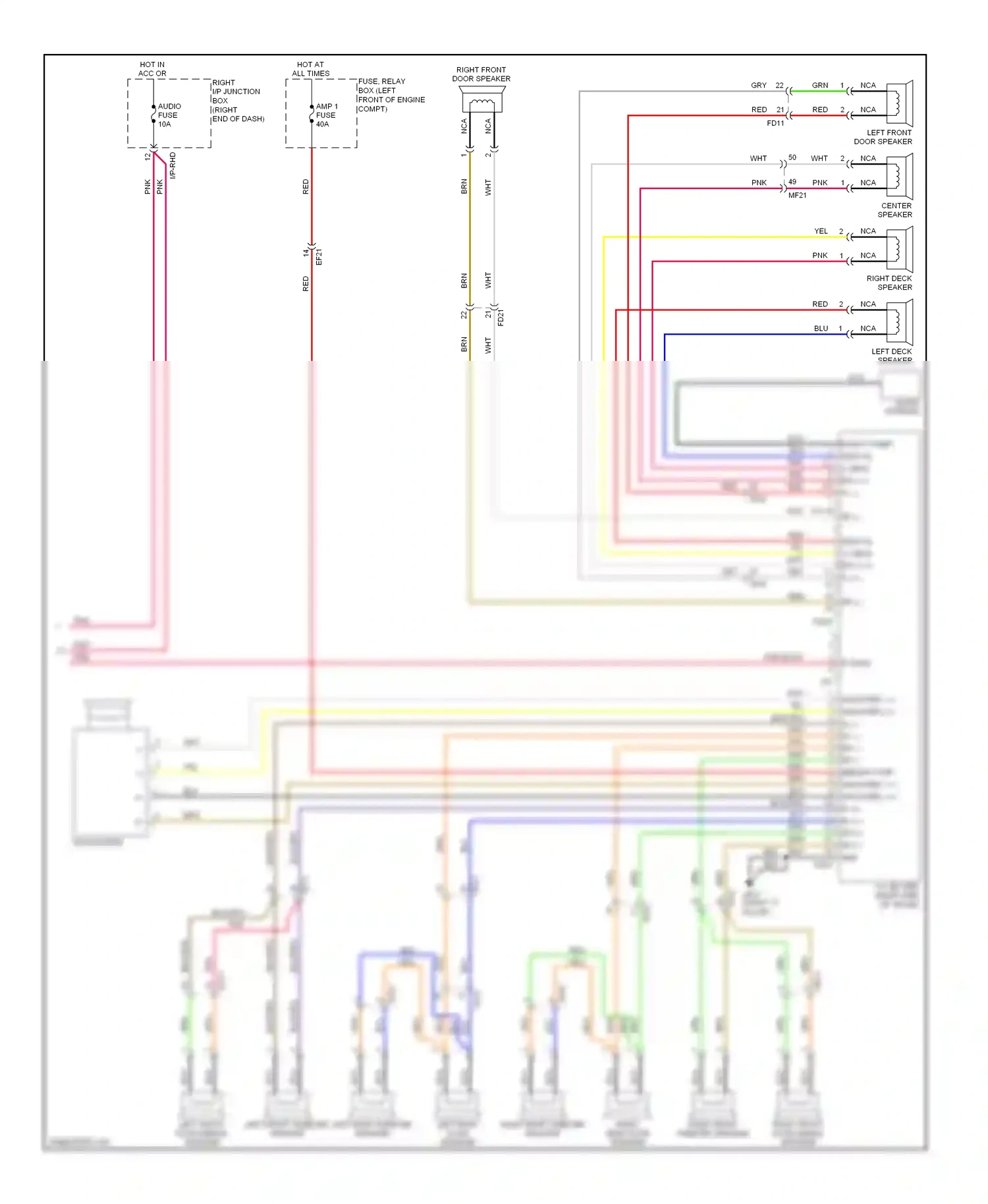 Wiring diagram left front door speaker for Hyundai Genesis I facelift (2011-2016) (1 of 5)