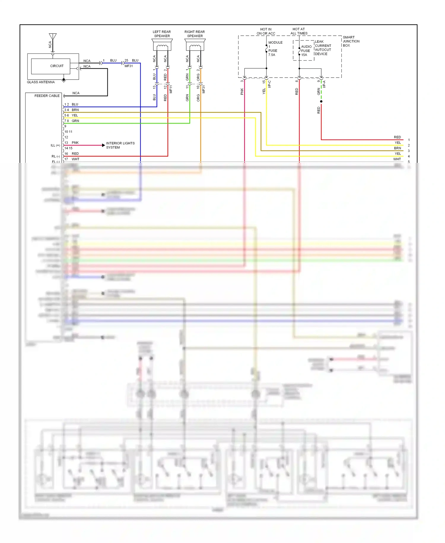 Wiring diagram left rear speaker for Hyundai Genesis I facelift (2011-2016) (5 of 6)