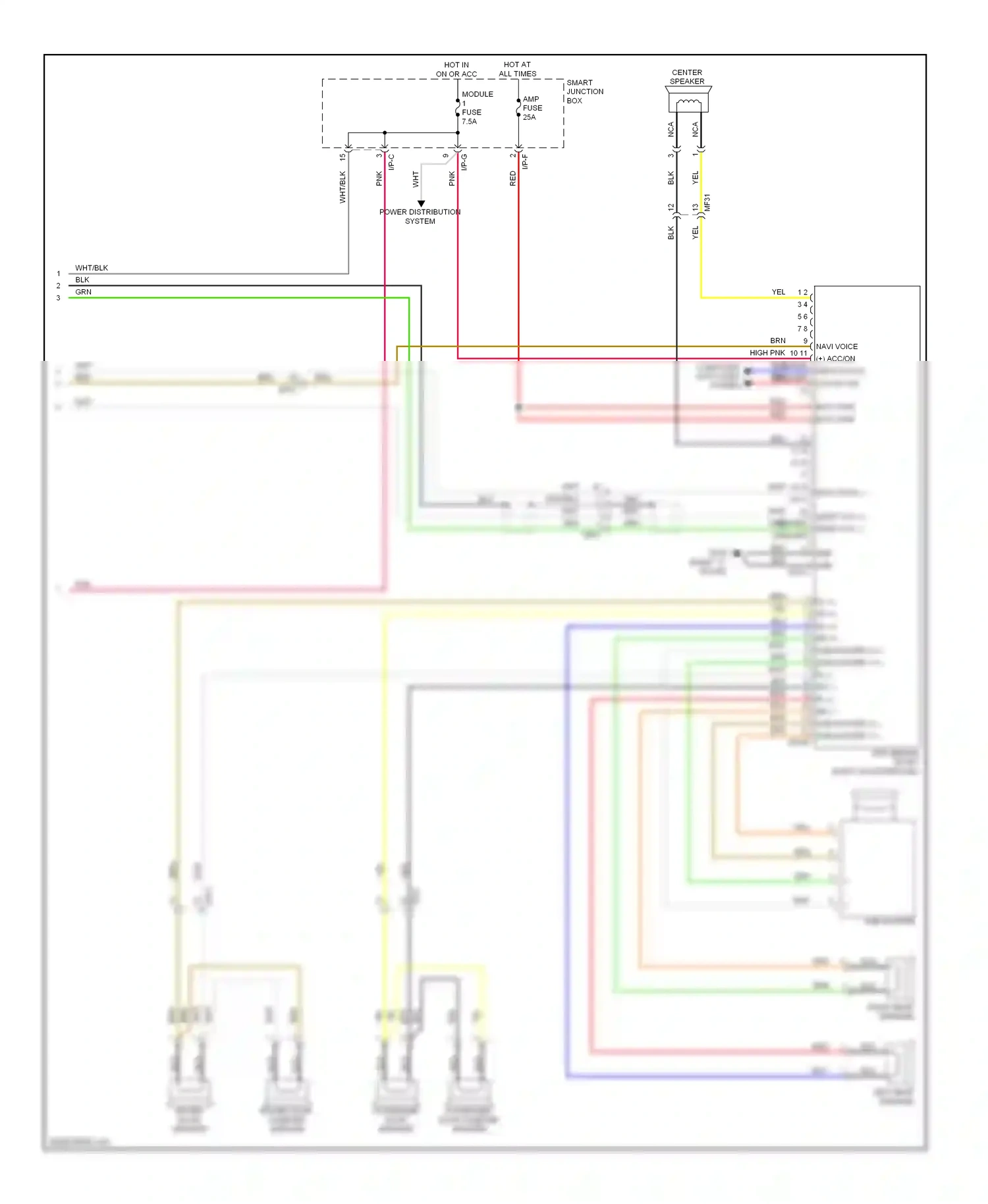 Wiring diagram left rear speaker for Hyundai Genesis I facelift (2011-2016) (1 of 6)