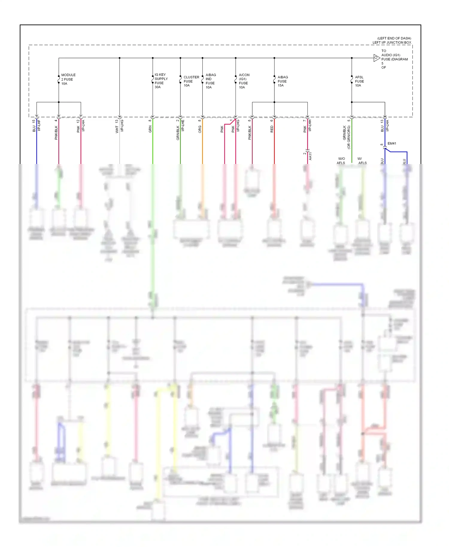 Wiring diagram pods module for Hyundai Genesis I facelift (2011-2016) (2 of 3)