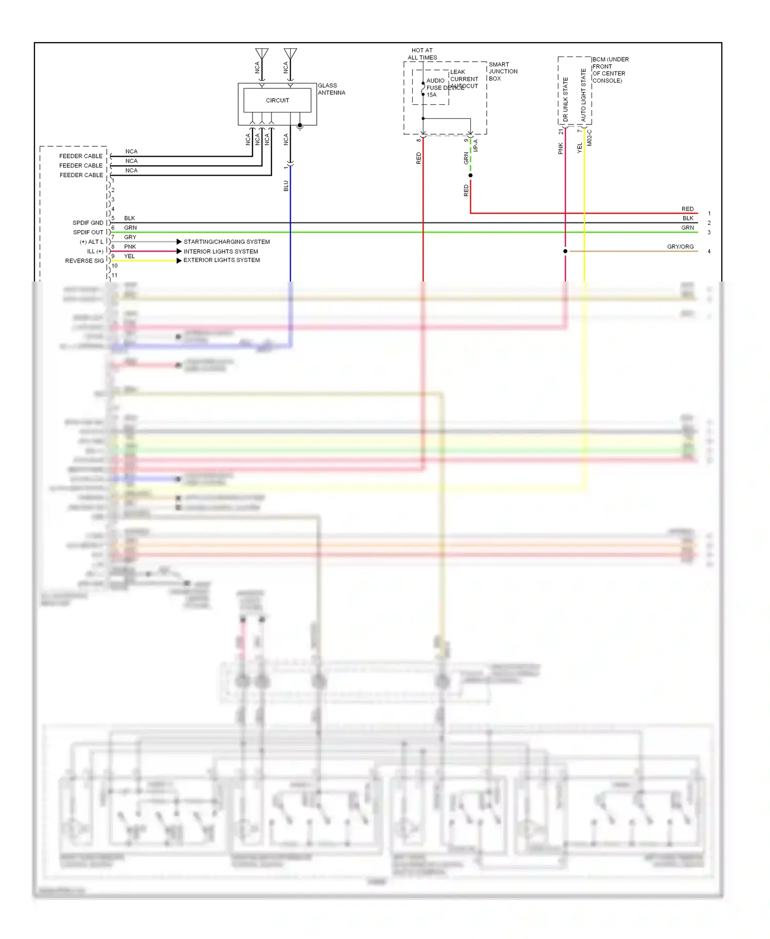 Wiring diagram starting/charging system interior lights system exterior lights system for Hyundai Genesis I facelift (2011-2016) (1 of 4)