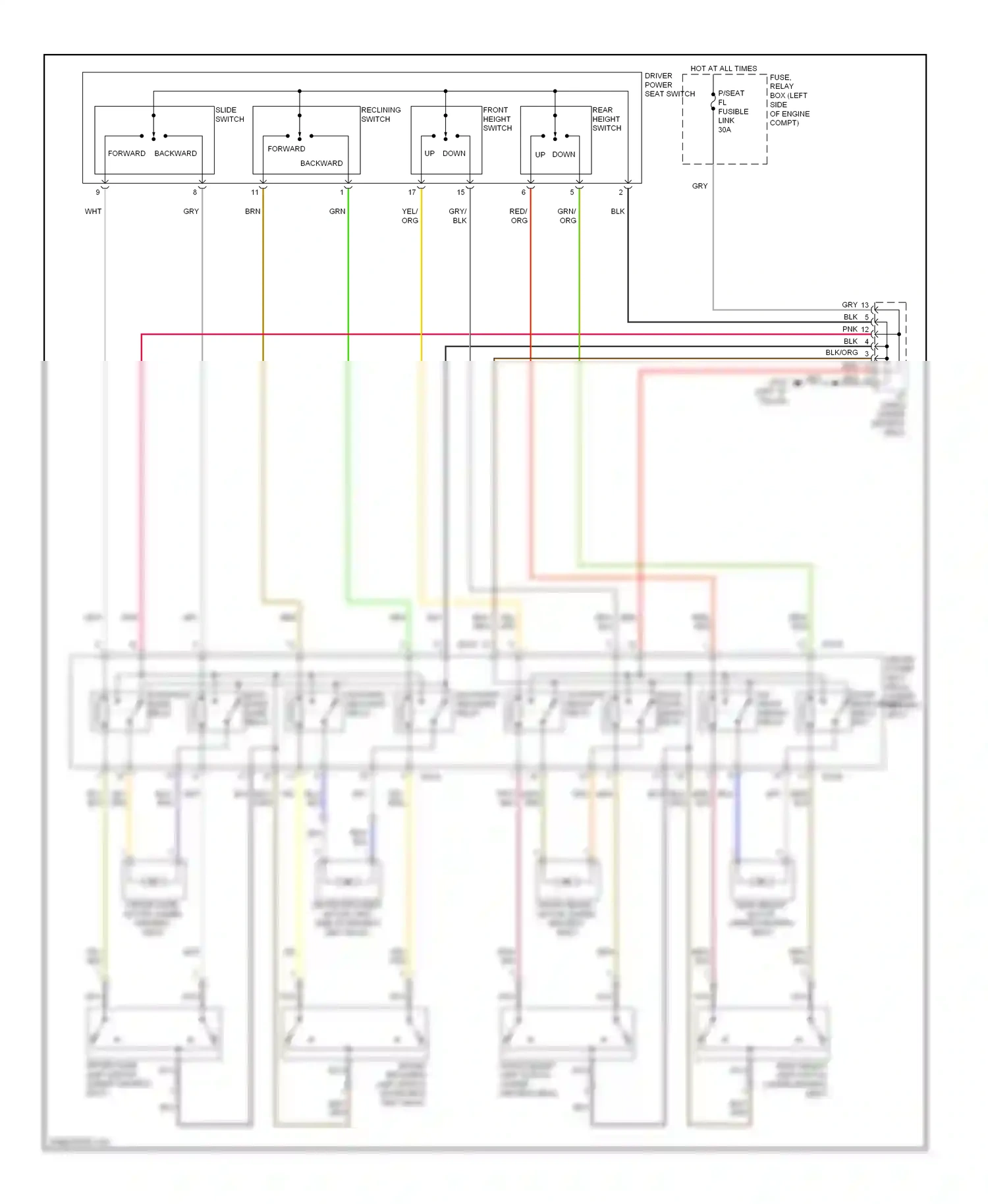Wiring diagram down front height relay for Hyundai Genesis I (2008-2011) (1 of 1)
