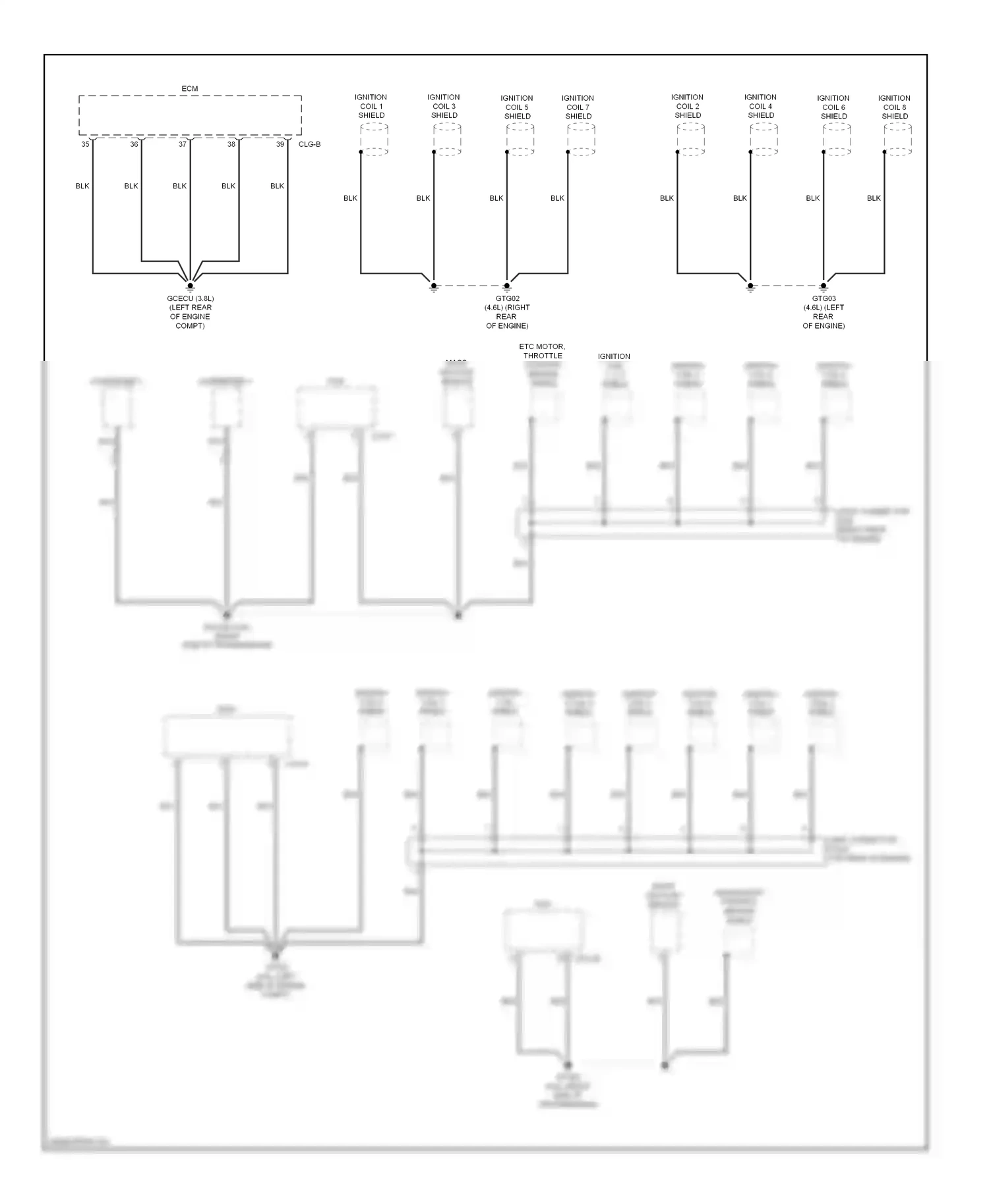 Wiring diagram ignition coil 7 shield for Hyundai Genesis I (2008-2011) (1 of 1)