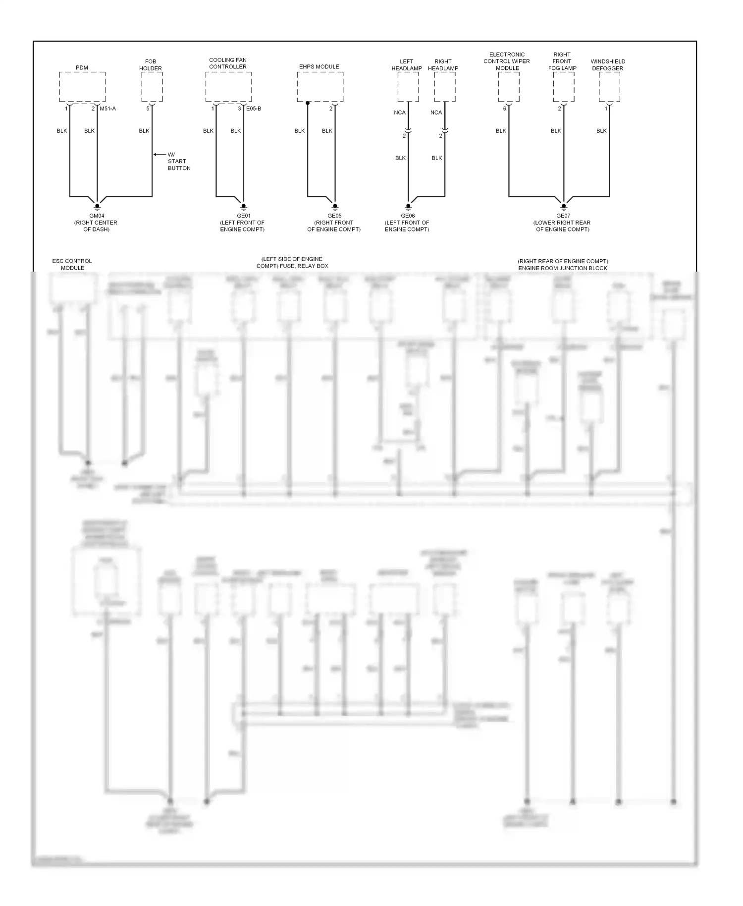 Wiring diagram left headlamp for Hyundai Genesis I (2008-2011) (3 of 5)