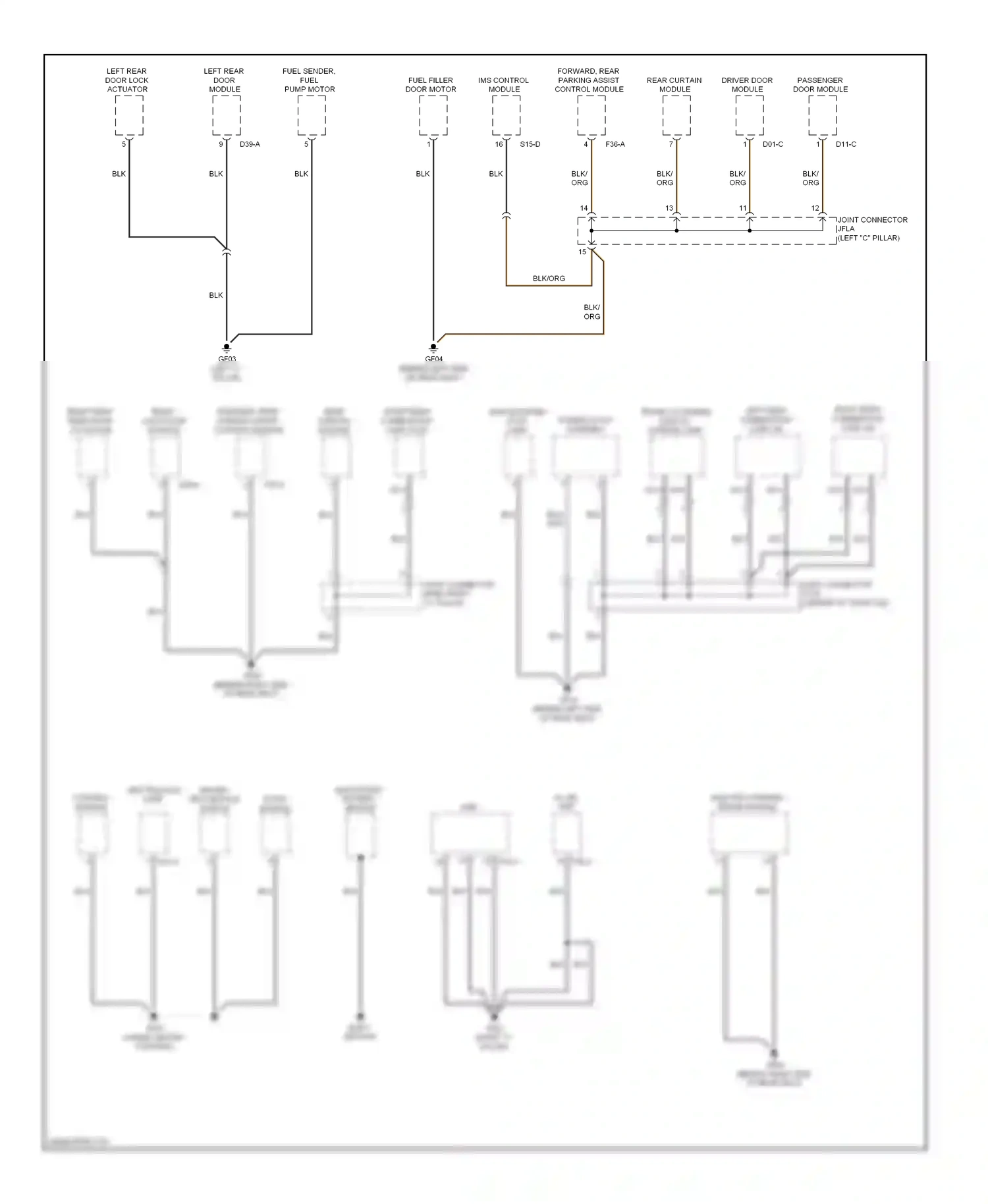 Wiring diagram left rear door module for Hyundai Genesis I (2008-2011) (2 of 3)