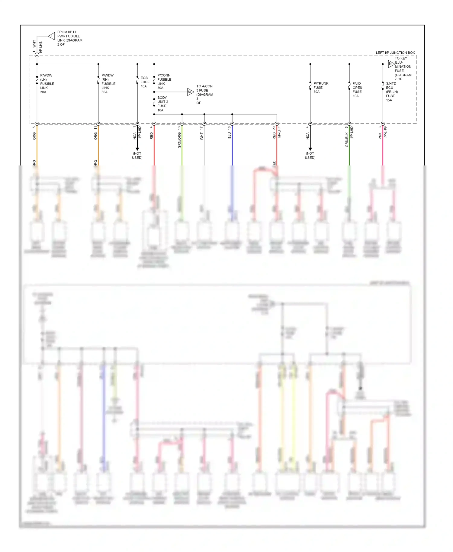 Wiring diagram left rear door module for Hyundai Genesis I (2008-2011) (3 of 3)