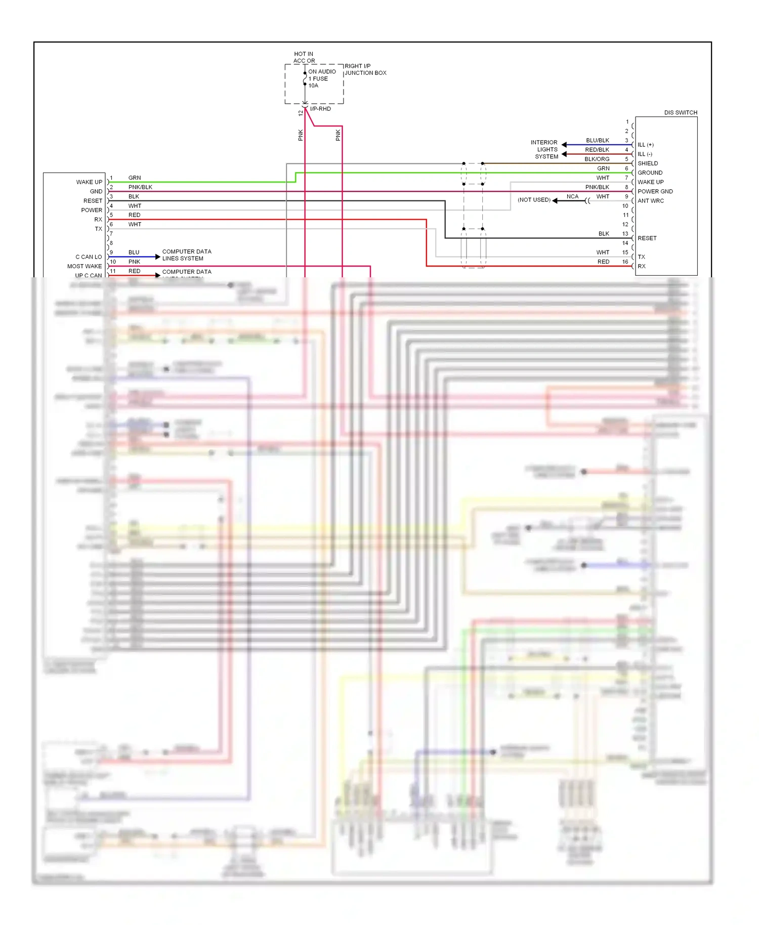 Wiring diagram memory pwr acc/on input pnk for Hyundai Genesis I (2008-2011) (1 of 2)
