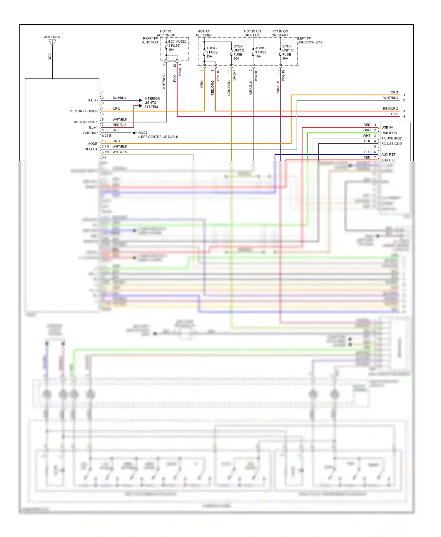 Wiring diagram on/start input for Hyundai Genesis I (2008-2011) (2 of 3)