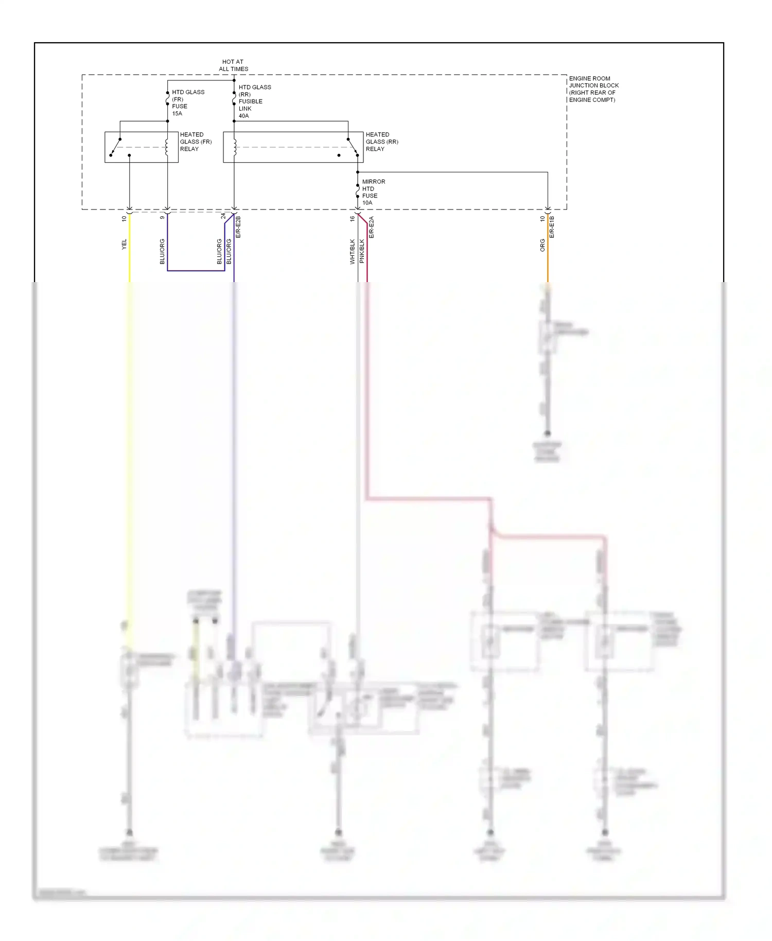 Wiring diagram rear defogger for Hyundai Genesis I (2008-2011) (1 of 1)