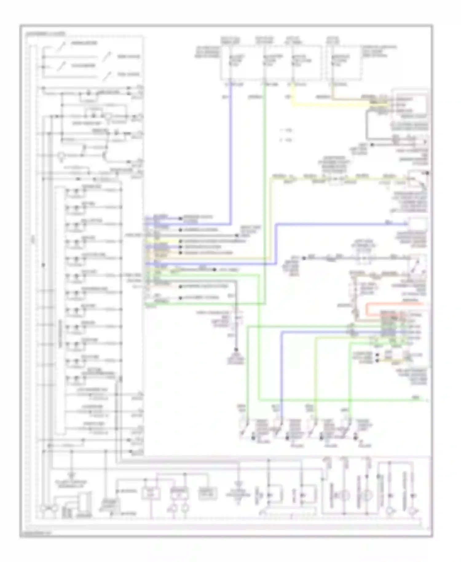 Genesis Hyundai II (2013-2016): Instrument cluster circuit, with conventional cluster (1 of 2)