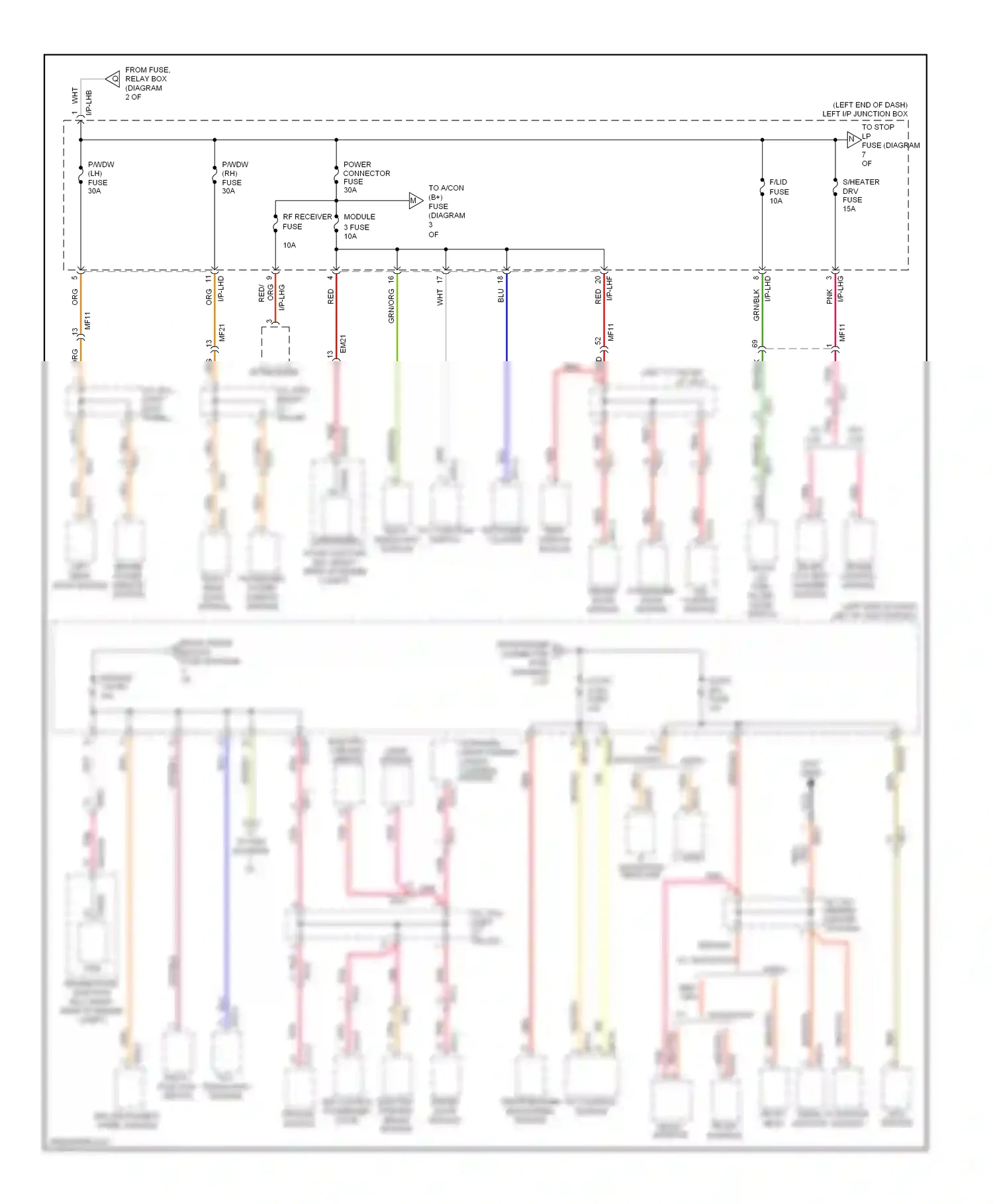 Wiring diagram driver power window module for Hyundai Genesis II (2013-2016) (2 of 2)