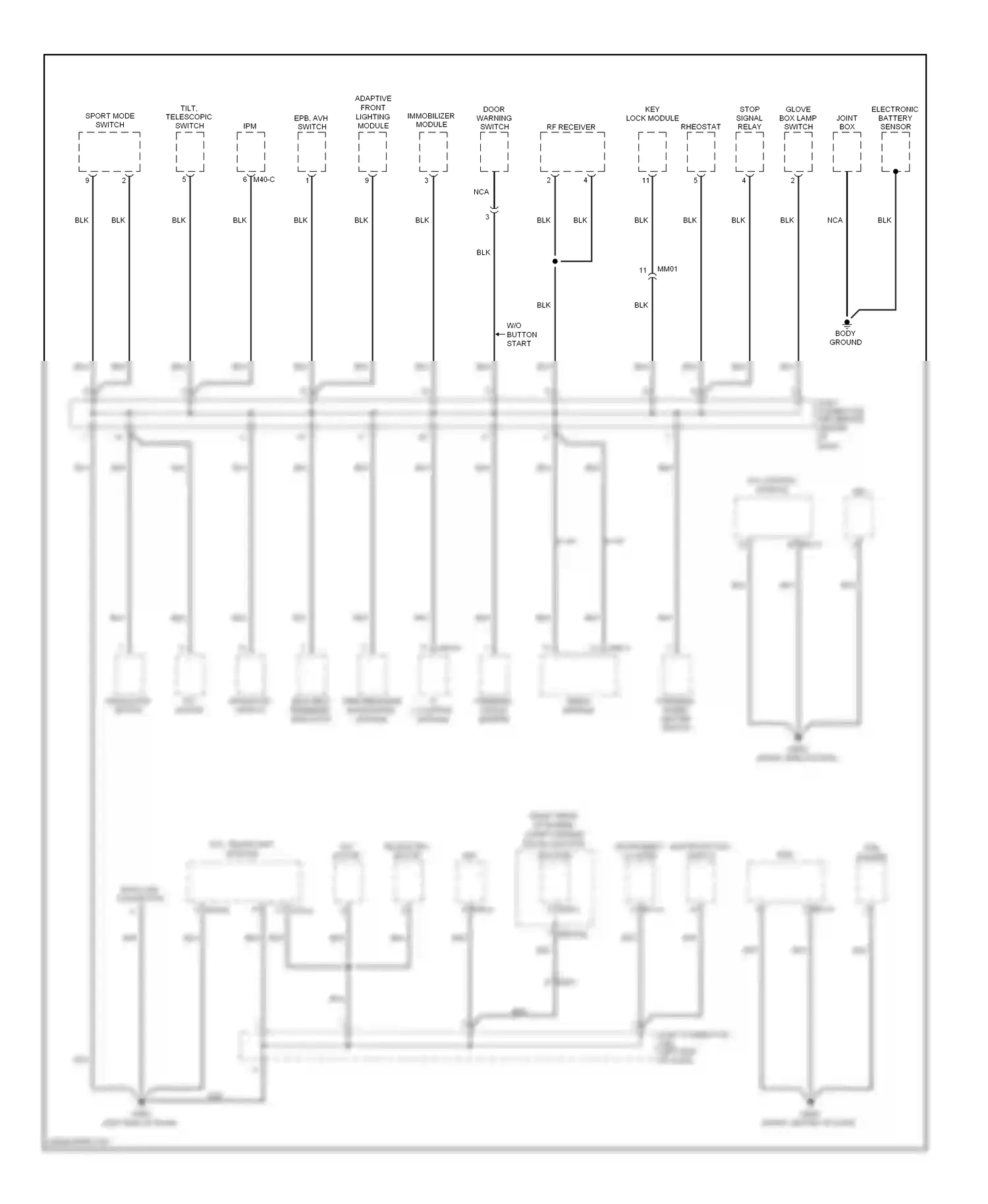 Wiring diagram key lock module for Hyundai Genesis II (2013-2016) (3 of 4)