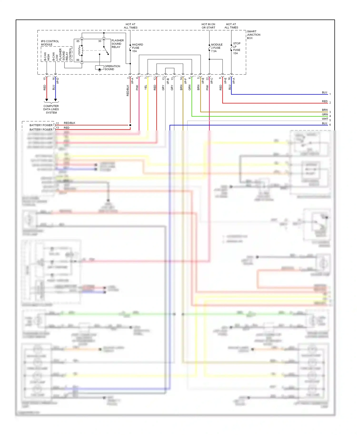Wiring diagram left turn ind for Hyundai Genesis II (2013-2016) (1 of 4)