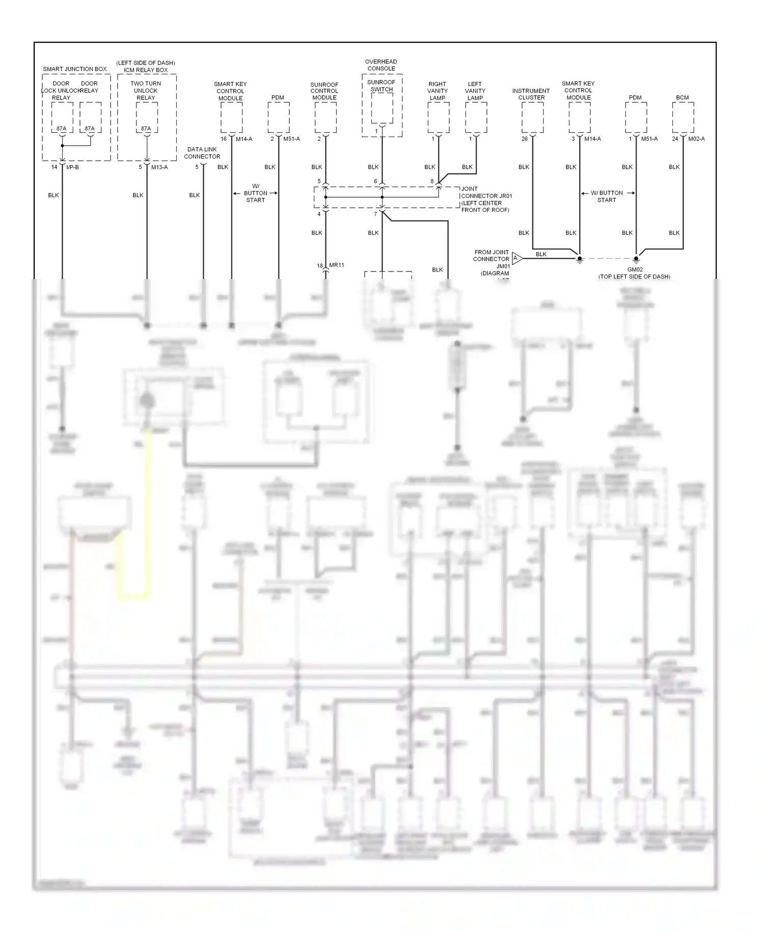 Wiring diagram overhead console for Hyundai Genesis II (2013-2016) (2 of 4)