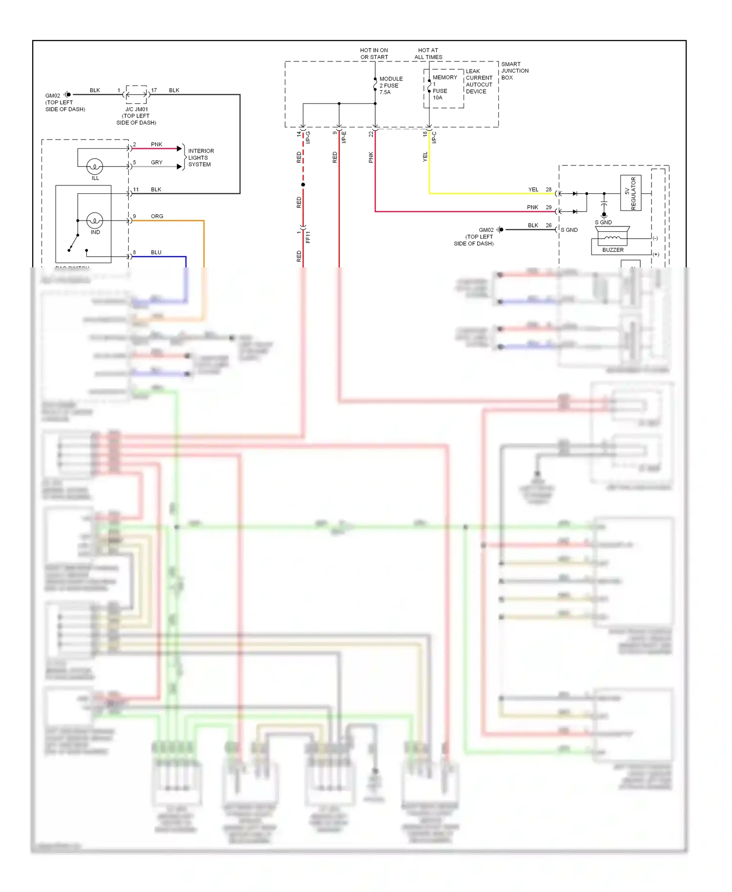 Wiring diagram pas indicator for Hyundai Genesis II (2013-2016) (1 of 1)
