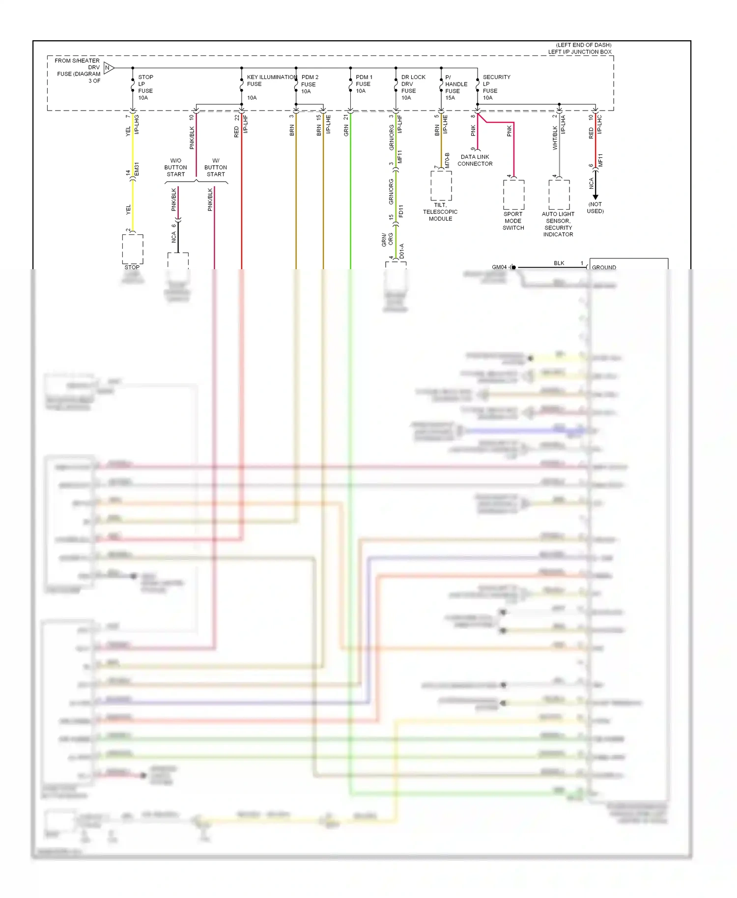 Wiring diagram tilt, telescopic module for Hyundai Genesis II (2013-2016) (4 of 4)