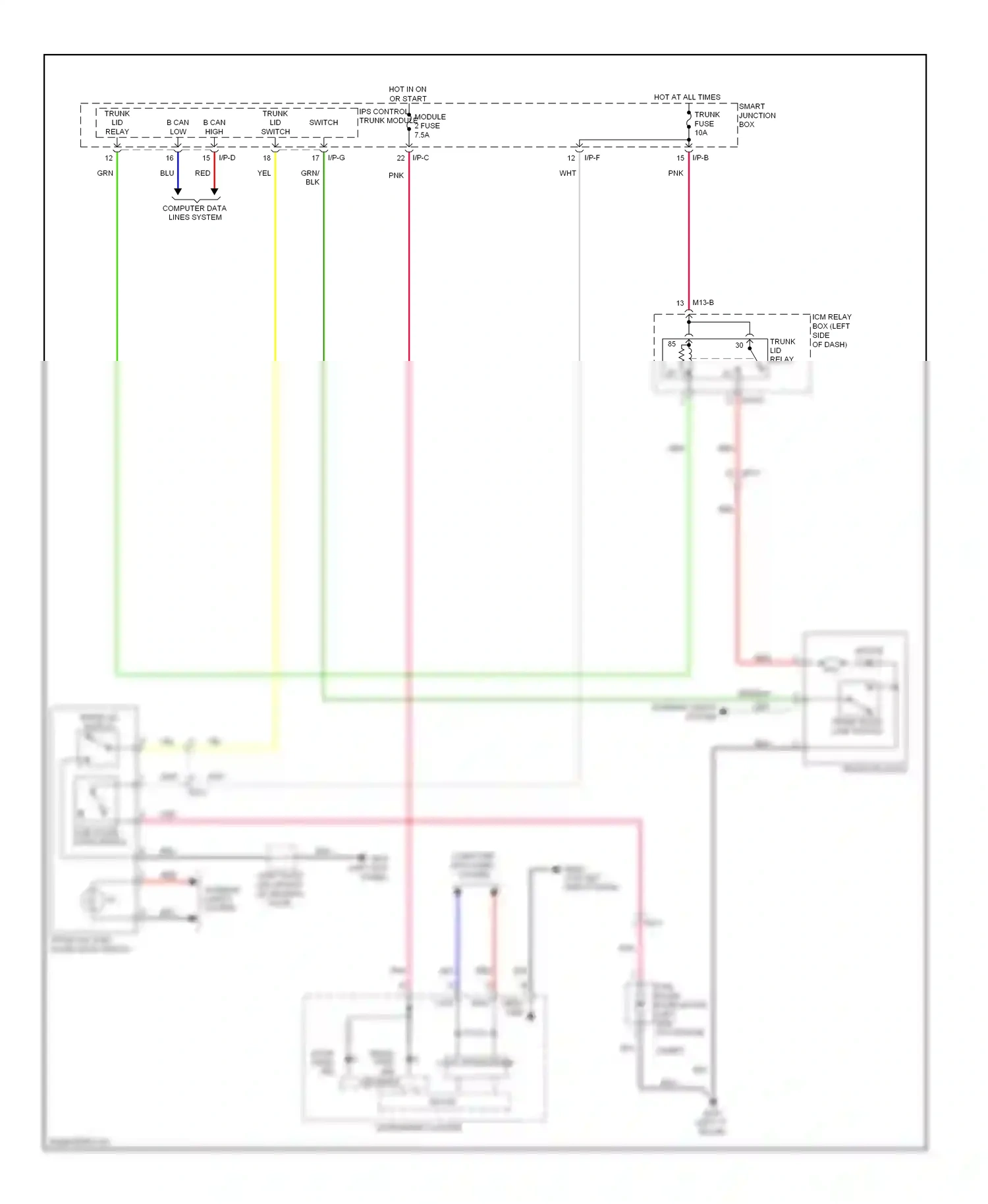 Wiring diagram trunk lid relay for Hyundai Genesis II (2013-2016) (2 of 2)