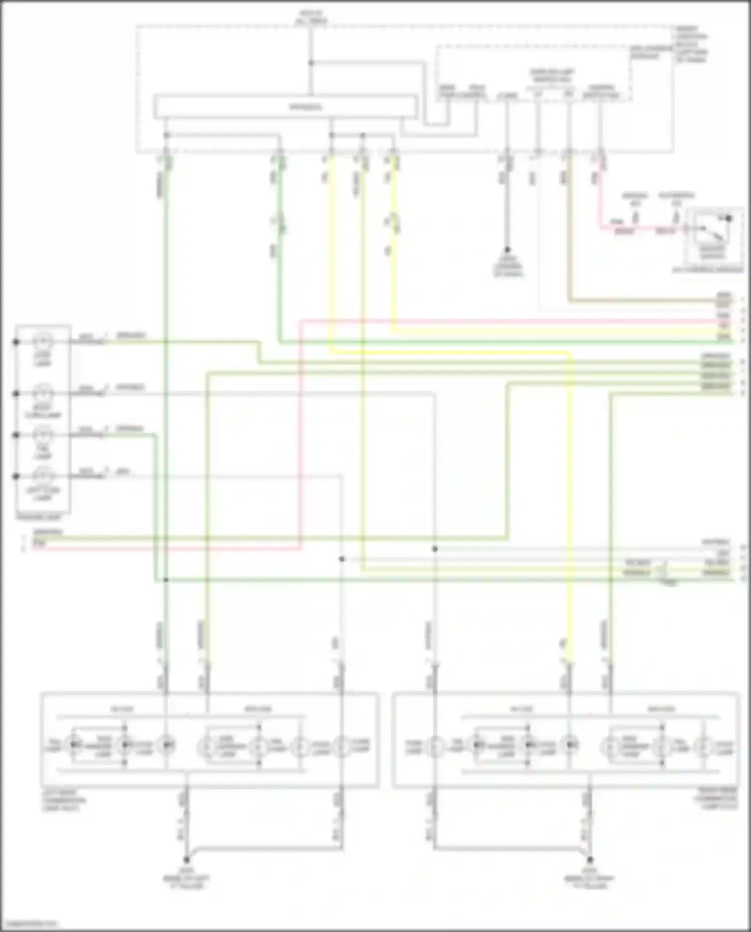 Grand Santa Fe Hyundai III facelift (2015-2018): Exterior lamps circuit (2 of 4)