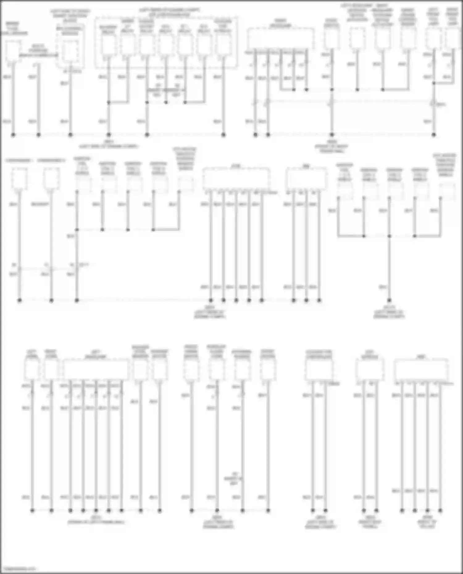 Grand Santa Fe Hyundai III facelift (2015-2018): Ground distribution circuit (2 of 4)