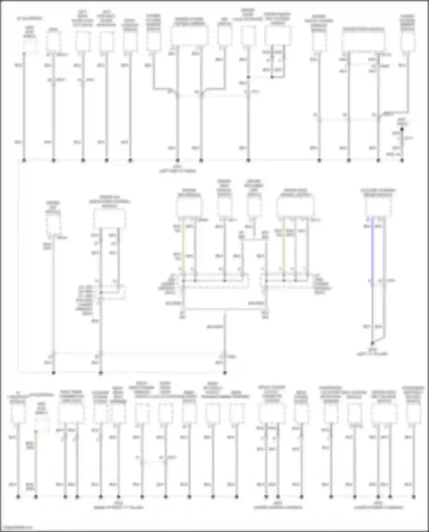 Grand Santa Fe Hyundai III facelift (2015-2018): Ground distribution circuit (3 of 4)