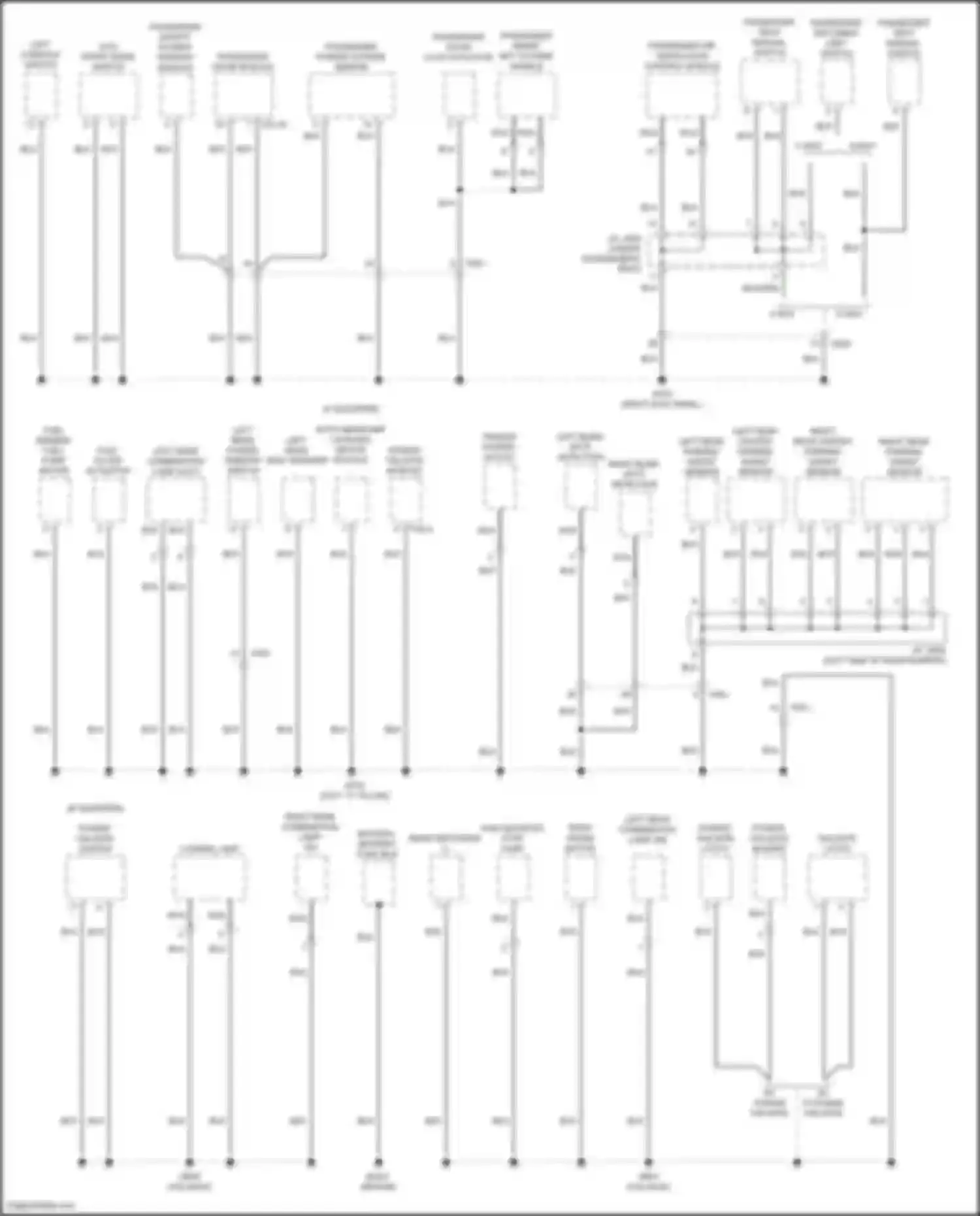 Grand Santa Fe Hyundai III facelift (2015-2018): Ground distribution circuit (4 of 4)