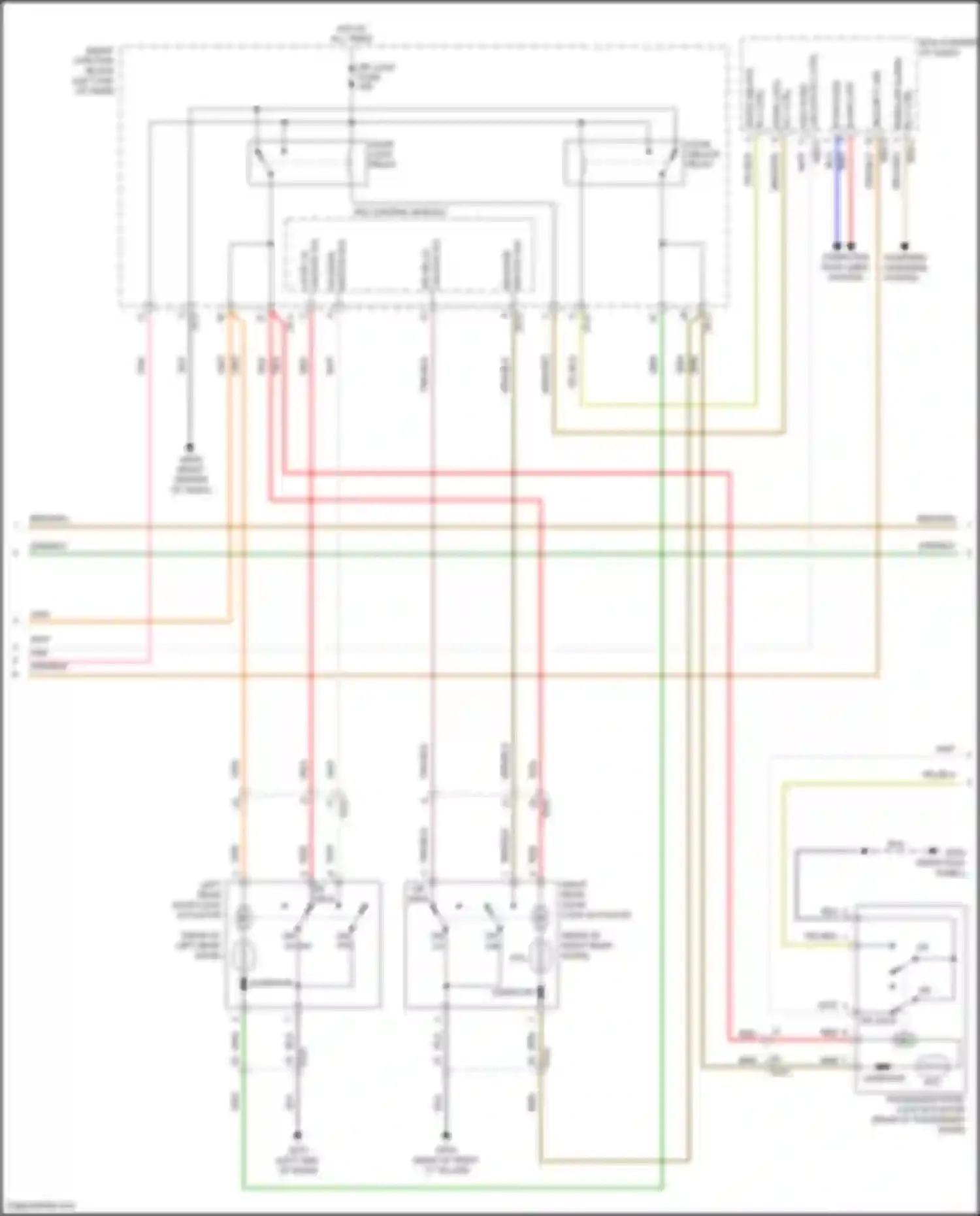 Grand Santa Fe Hyundai III facelift (2015-2018): Power door locks circuit (2 of 3)